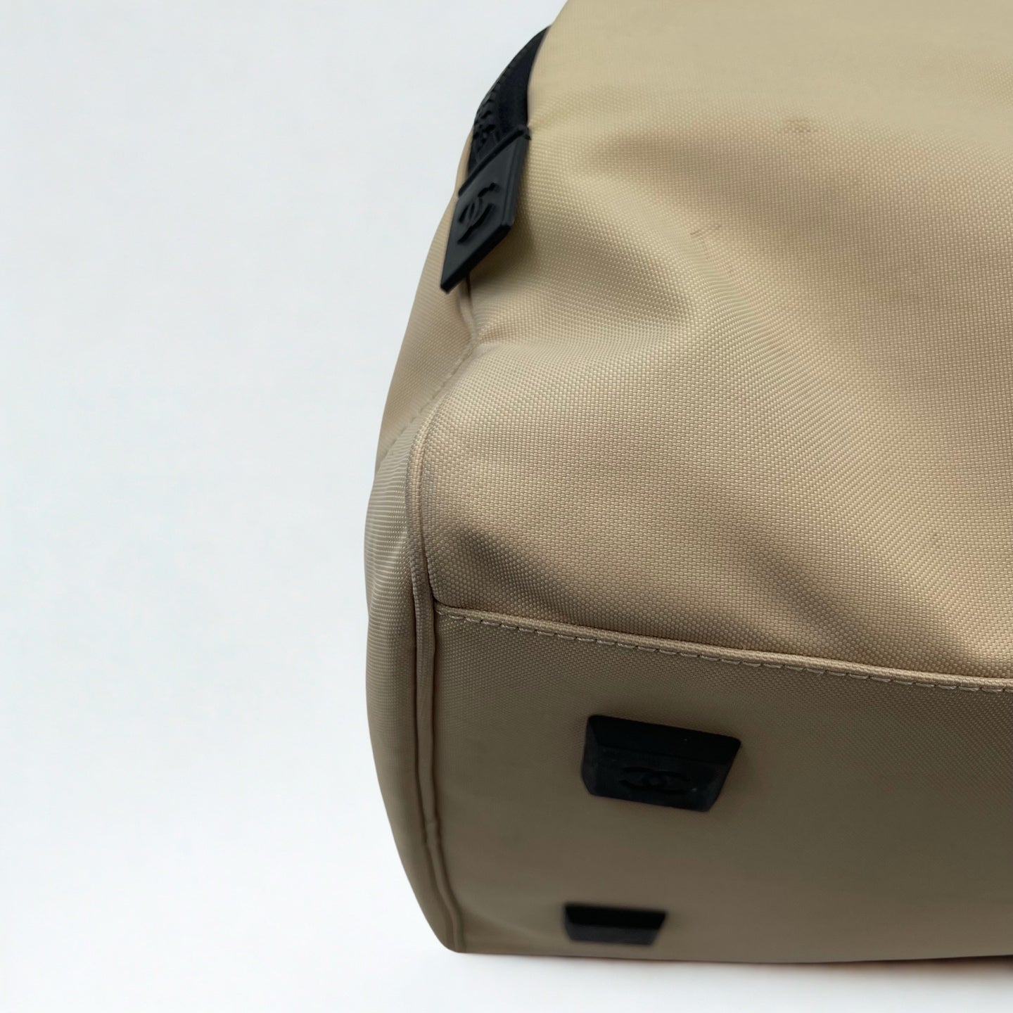 Chanel Beige Nylon Sports Boston Bag Shoulder Bag [Used]