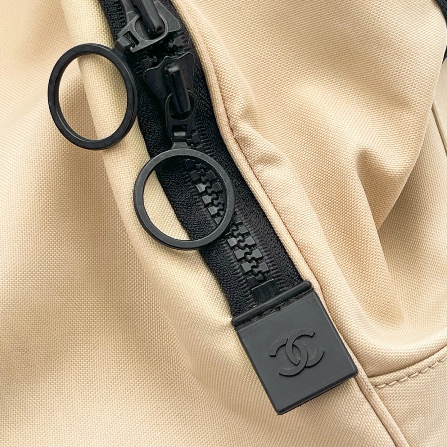 Chanel Beige Nylon Sports Boston Bag Shoulder Bag [Used]