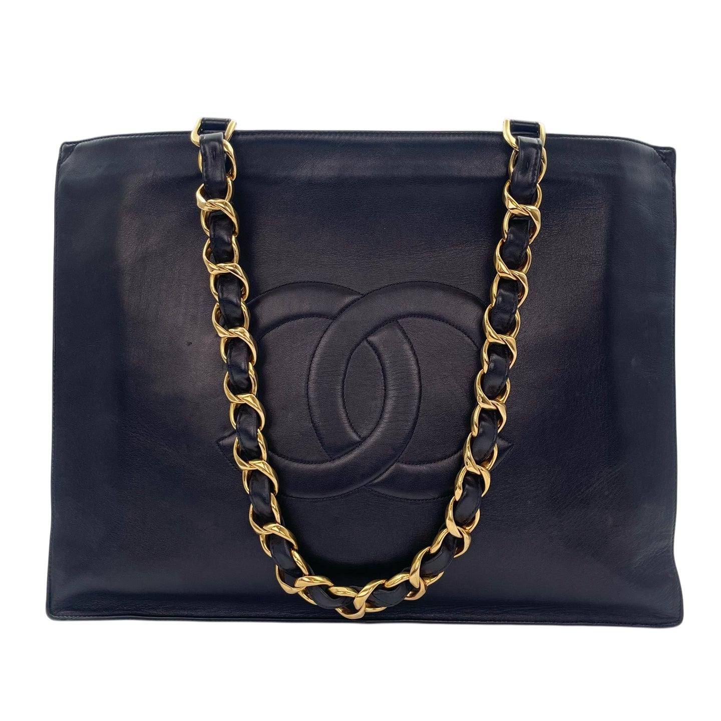 Chanel Black CC Embossed Caviar Gold Hardware Tote Bag [Used]