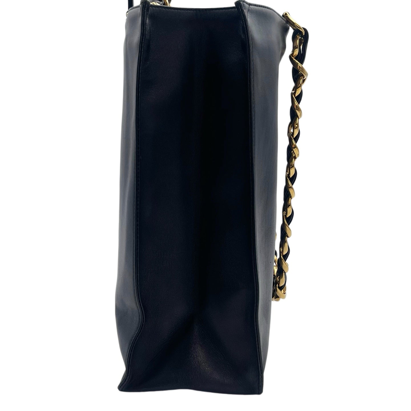Chanel Black CC Embossed Caviar Gold Hardware Tote Bag [Used]