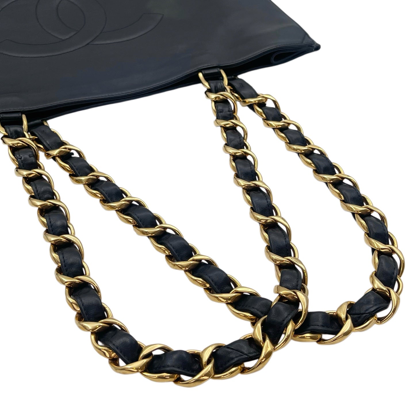 Chanel Black CC Embossed Caviar Gold Hardware Tote Bag [Used]