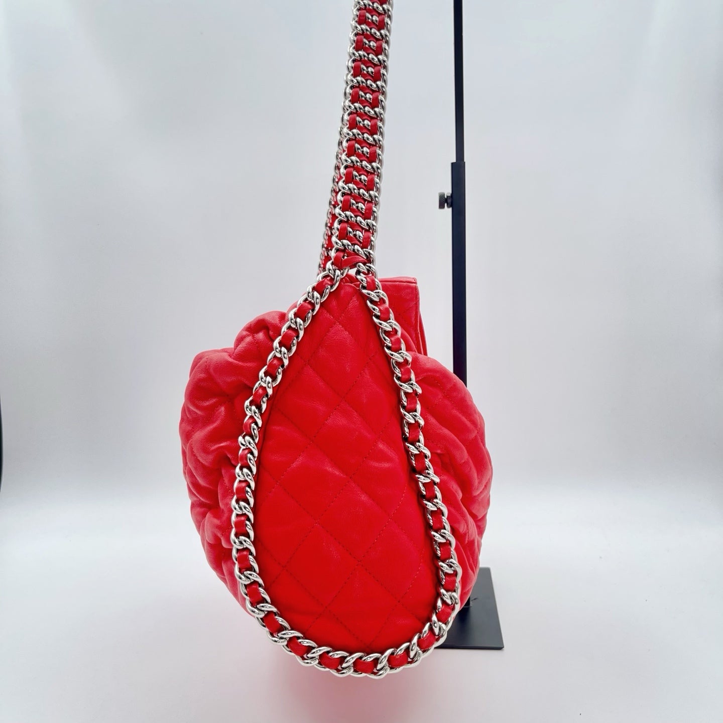 Chanel Red Caviar French Riviera Hobo Bag [Used]