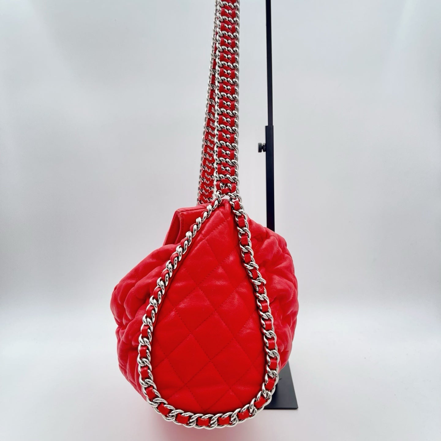 Chanel Red Caviar French Riviera Hobo Bag [Used]
