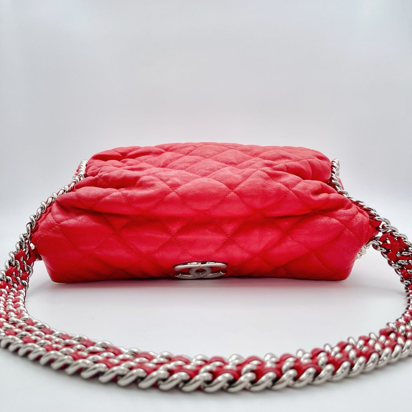Chanel Red Caviar French Riviera Hobo Bag [Used]
