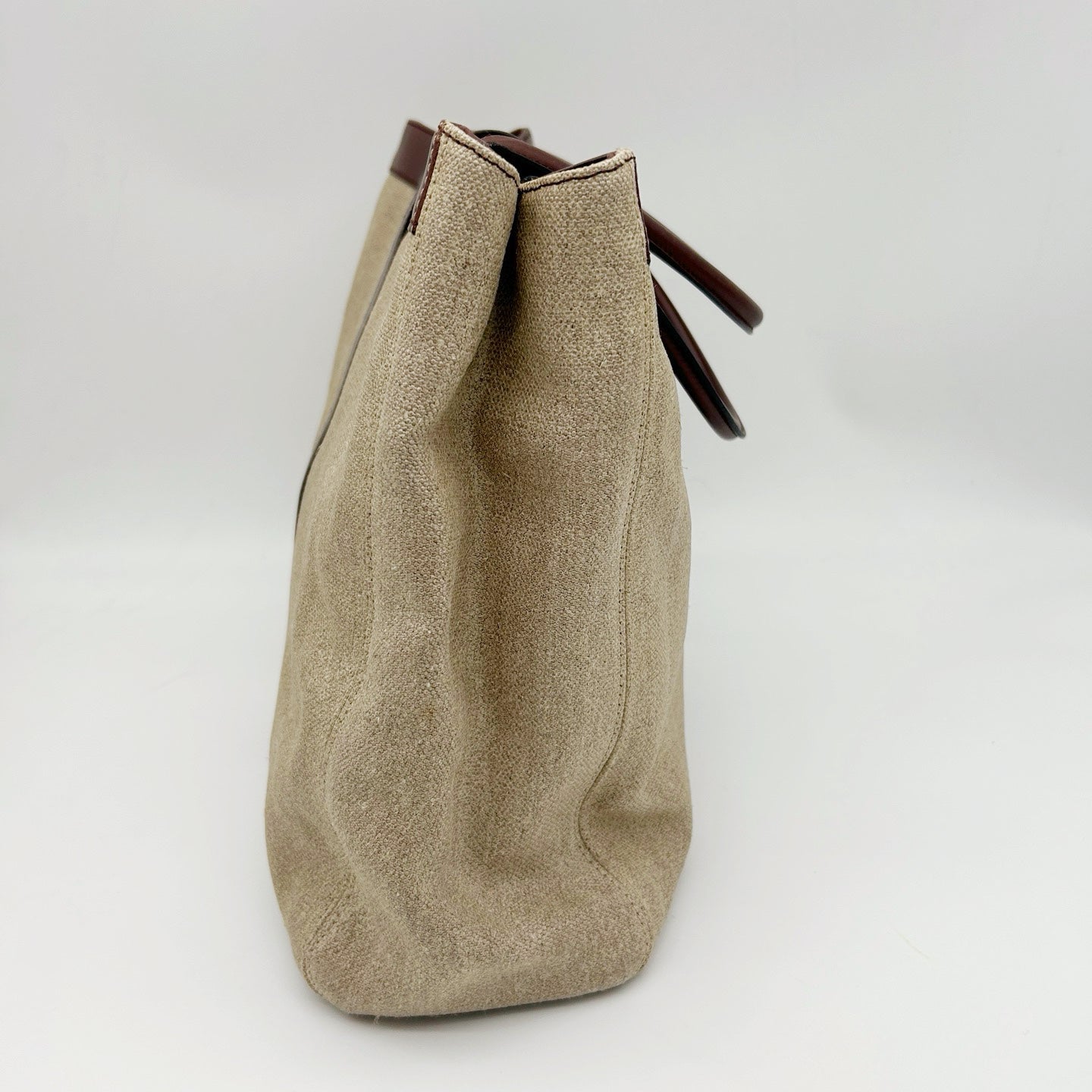 Chanel Brown Coated Linen Leather Trim School Lock Tote Bag [Used]