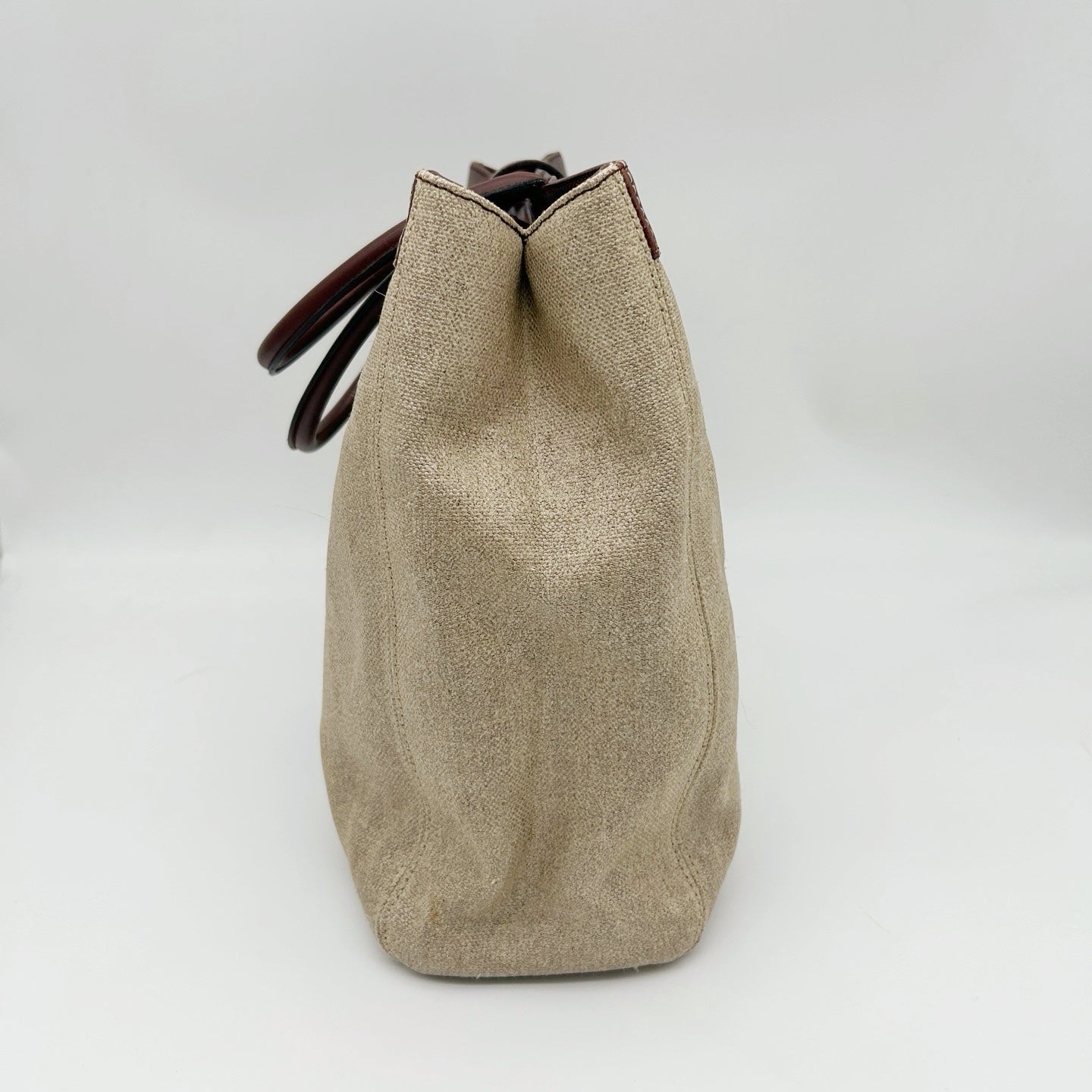 Chanel Brown Coated Linen Leather Trim School Lock Tote Bag [Used]