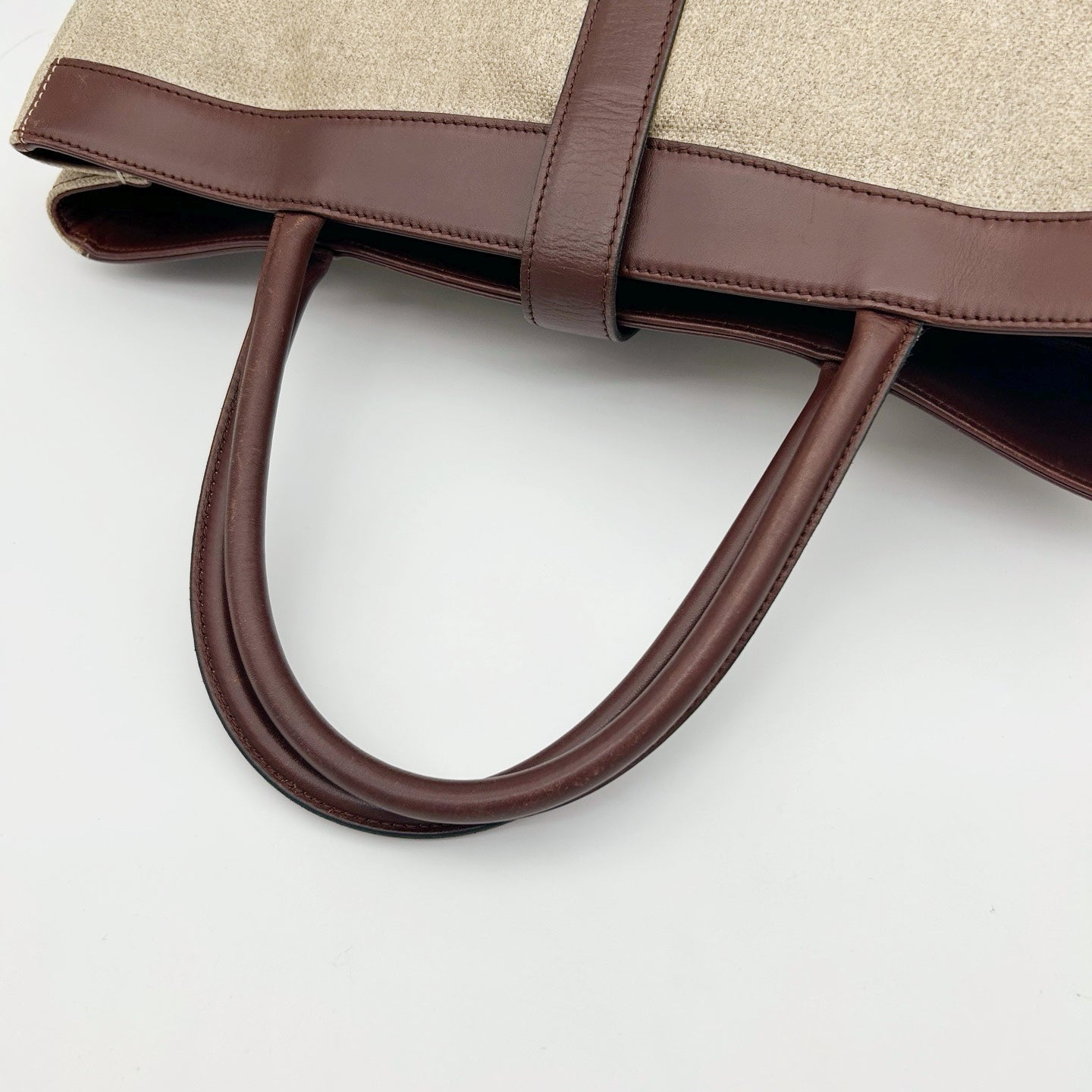 Chanel Brown Coated Linen Leather Trim School Lock Tote Bag [Used]