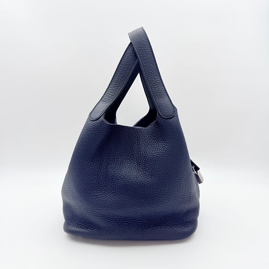 Hermès Picotin 22 in Bleu Nuit Clemence Leather [Used]