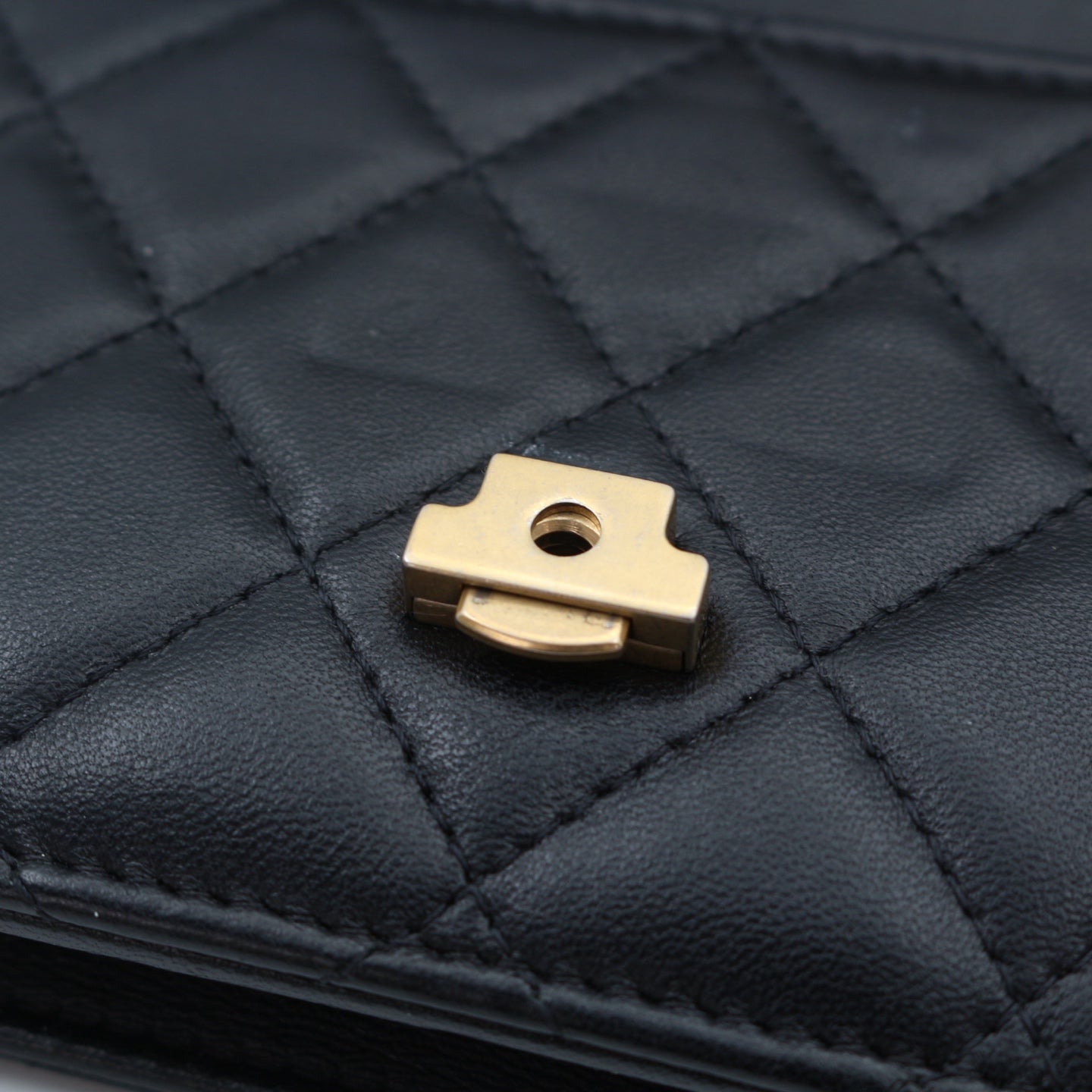 Chanel Black CC Chic Quilted Lambskin Wallet On Chain [Used]