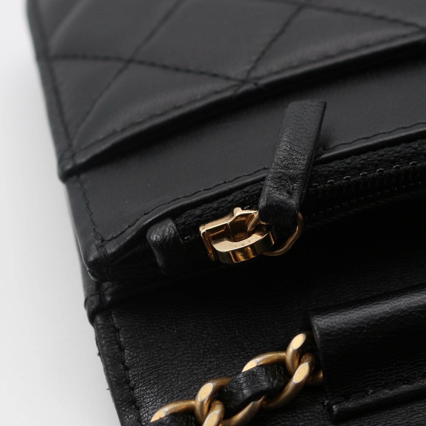 Chanel Black CC Chic Quilted Lambskin Wallet On Chain [Used]