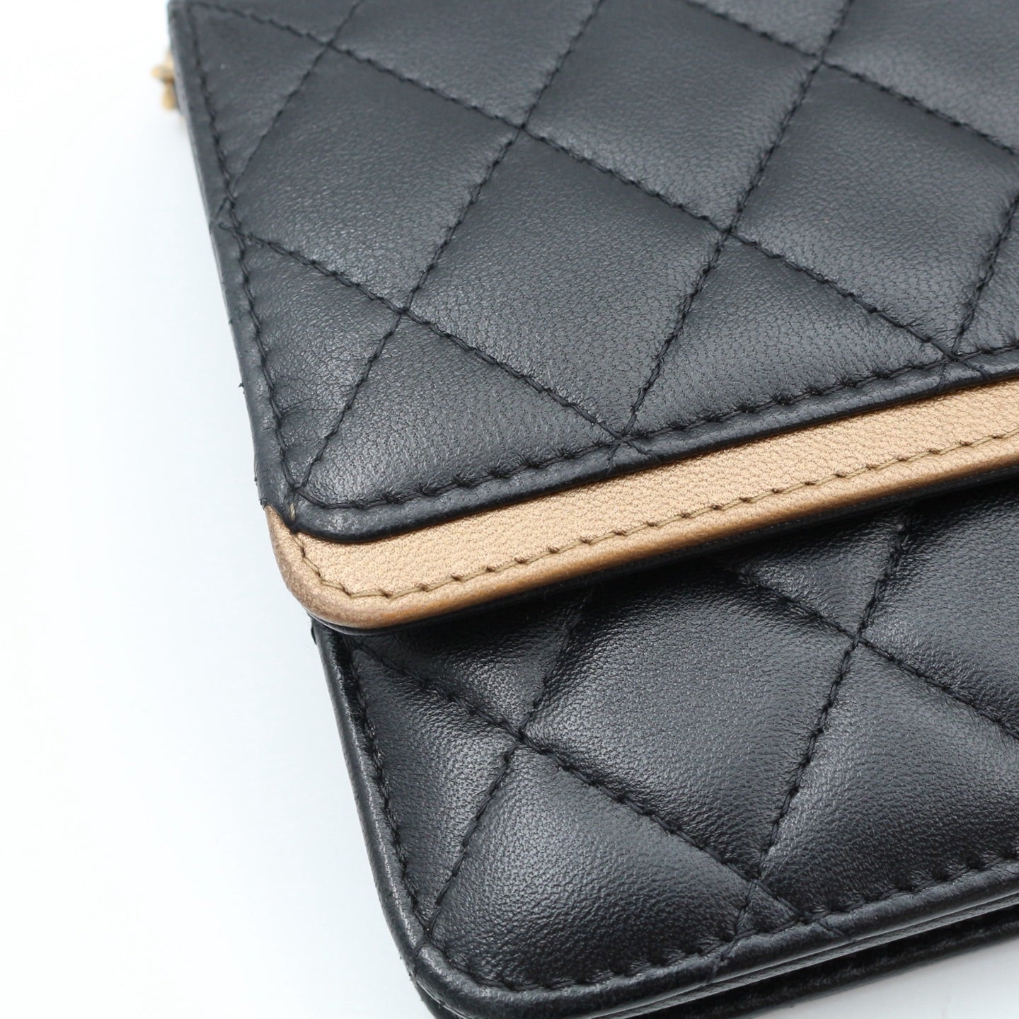 Chanel Black CC Chic Quilted Lambskin Wallet On Chain [Used]