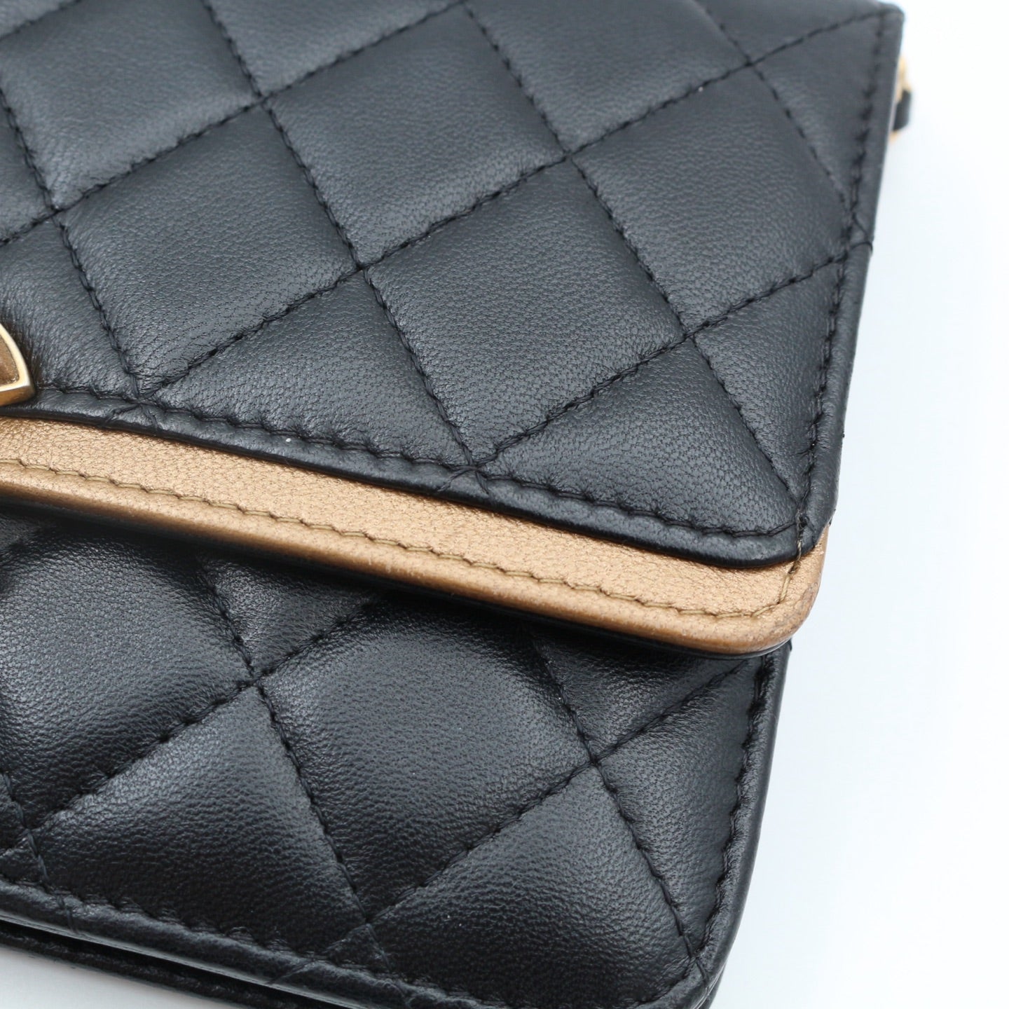 Chanel Black CC Chic Quilted Lambskin Wallet On Chain [Used]
