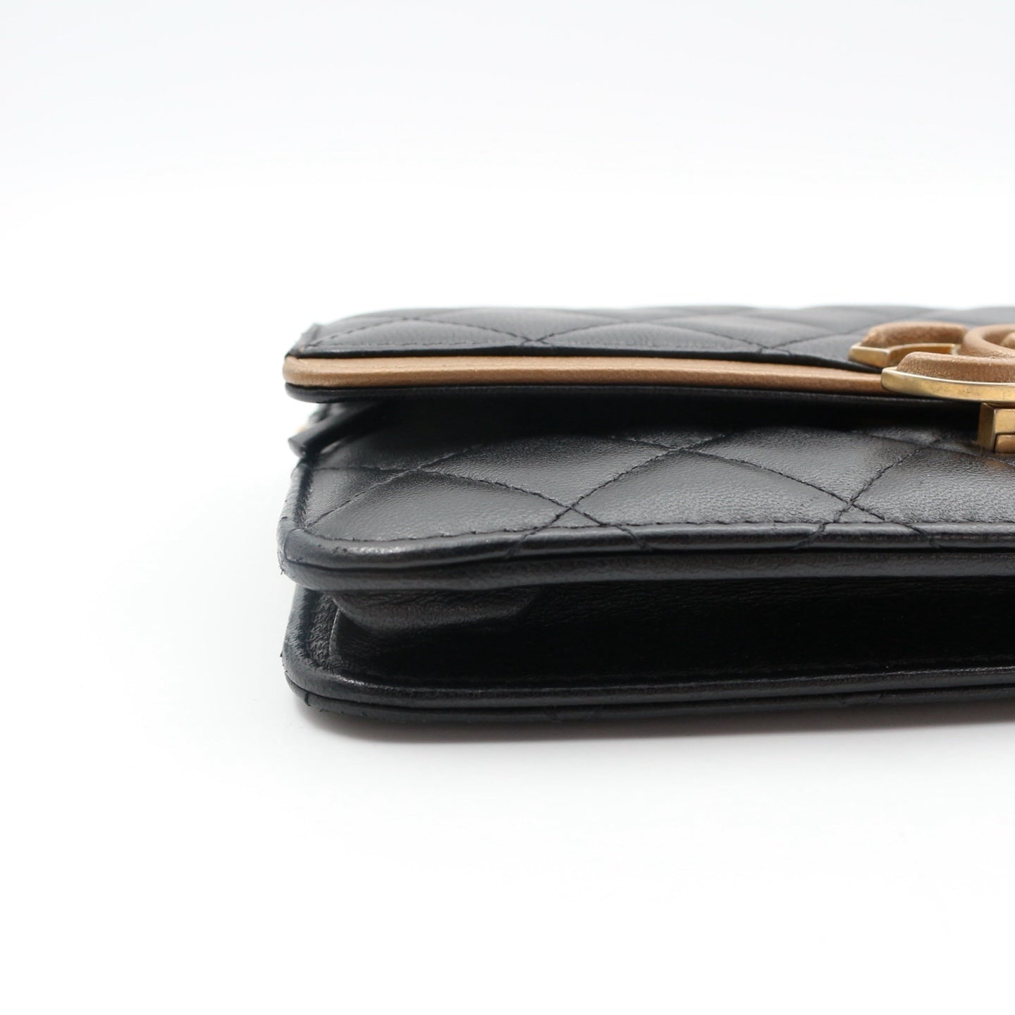 Chanel Black CC Chic Quilted Lambskin Wallet On Chain [Used]