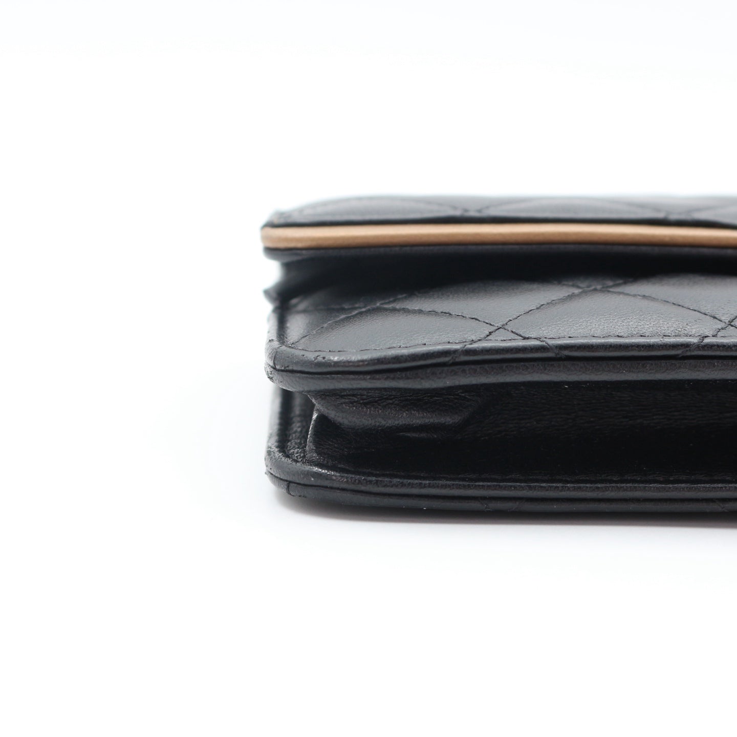 Chanel Black CC Chic Quilted Lambskin Wallet On Chain [Used]