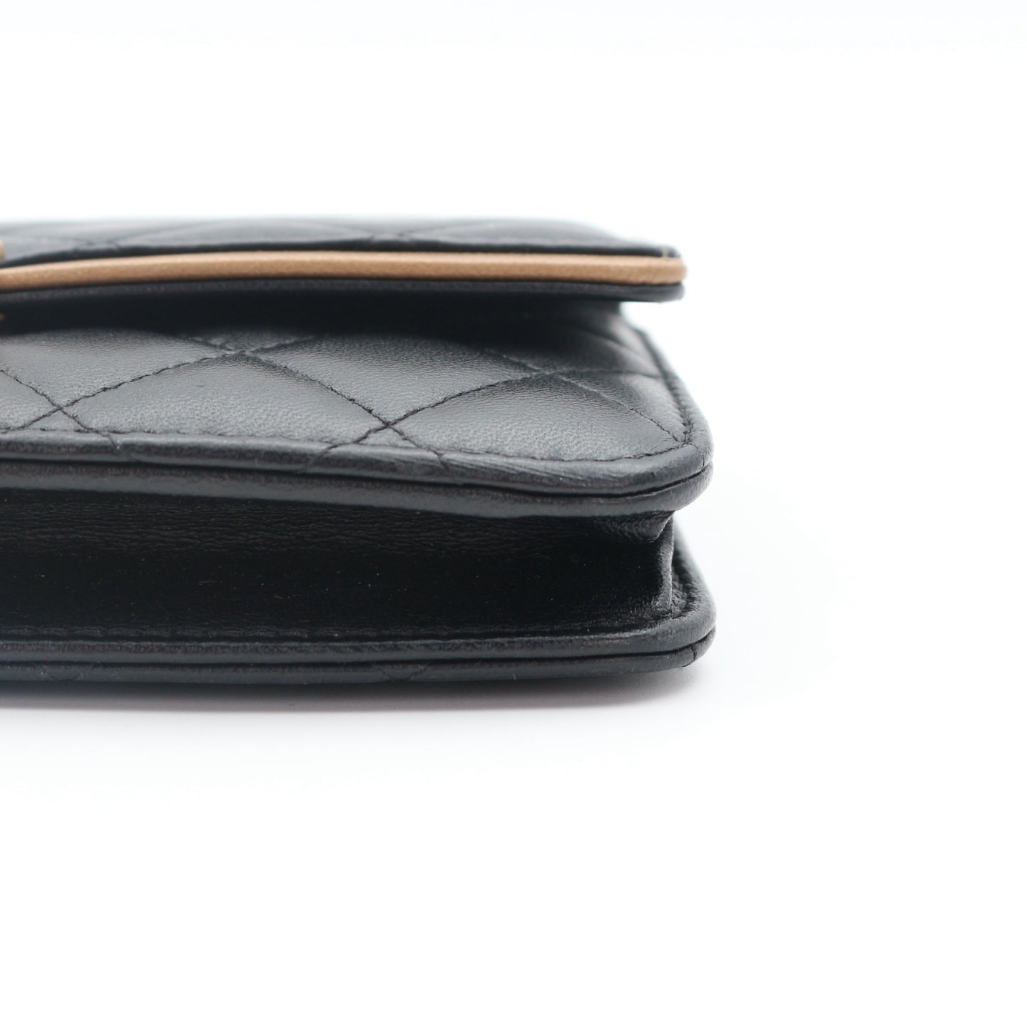Chanel Black CC Chic Quilted Lambskin Wallet On Chain [Used]