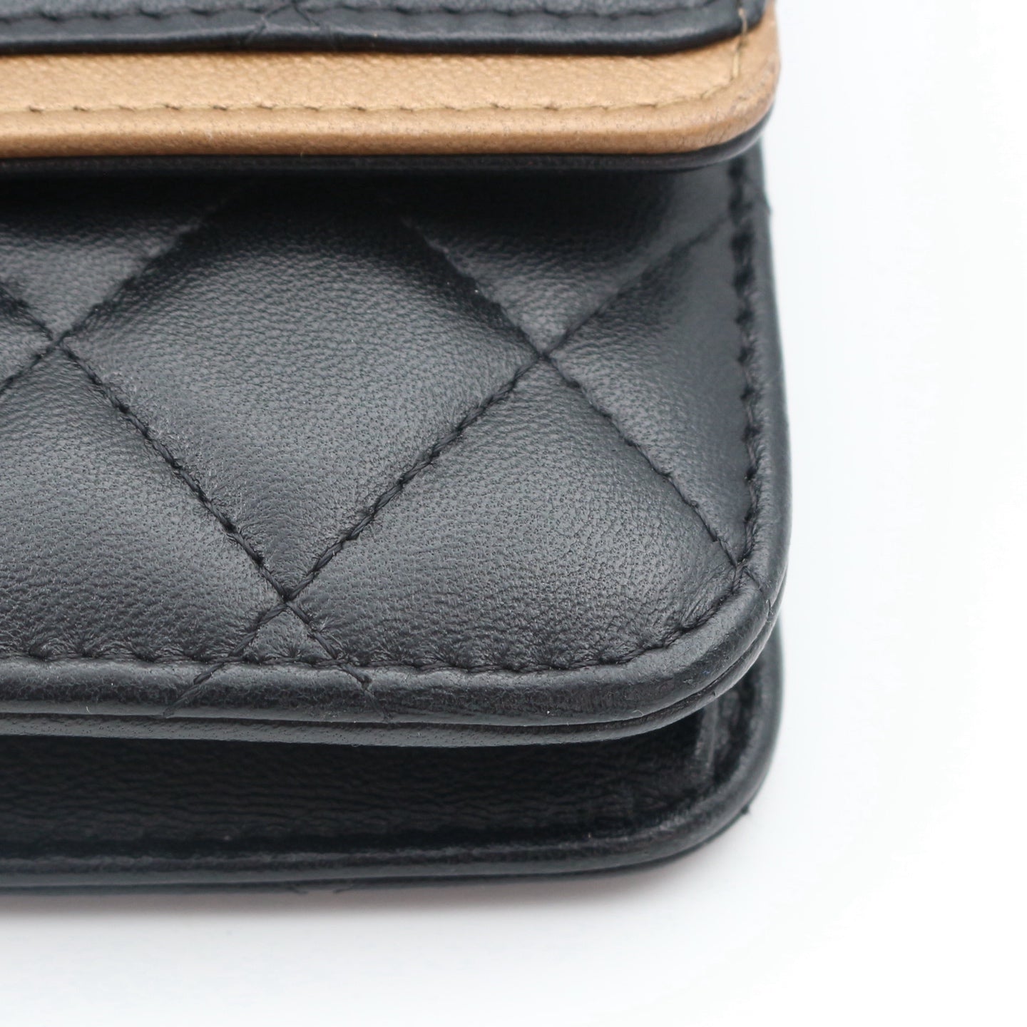 Chanel Black CC Chic Quilted Lambskin Wallet On Chain [Used]