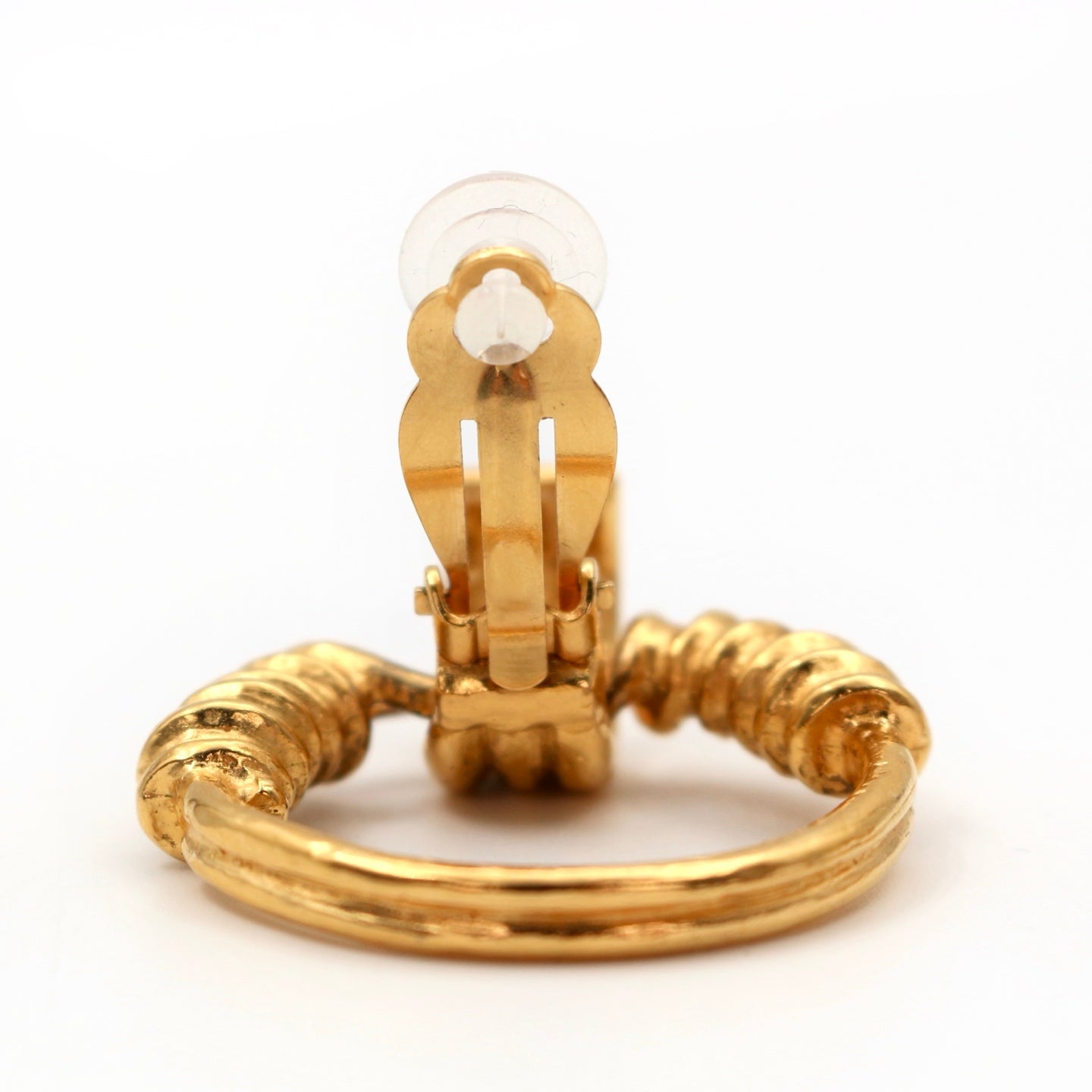 Chanel Gold Coco Mark Earrings Hoop [Used]