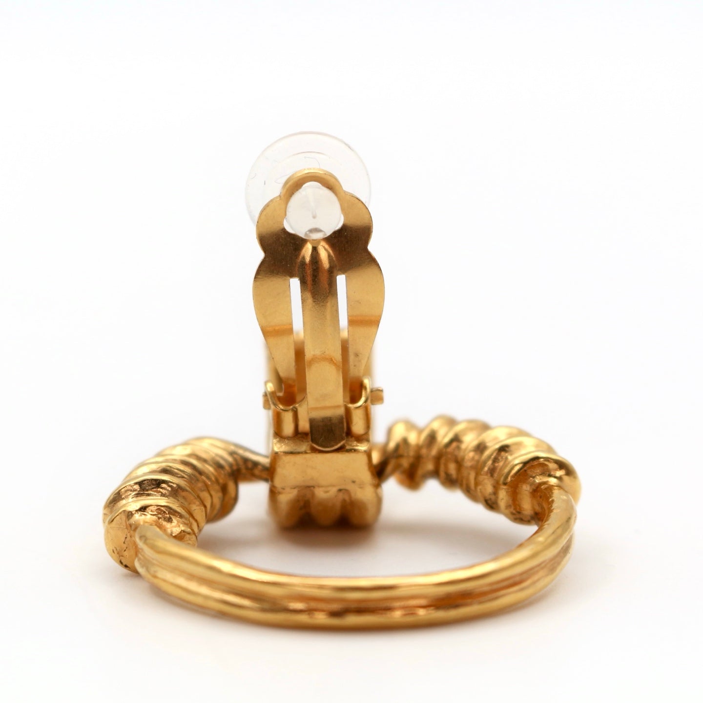 Chanel Gold Coco Mark Earrings Hoop [Used]