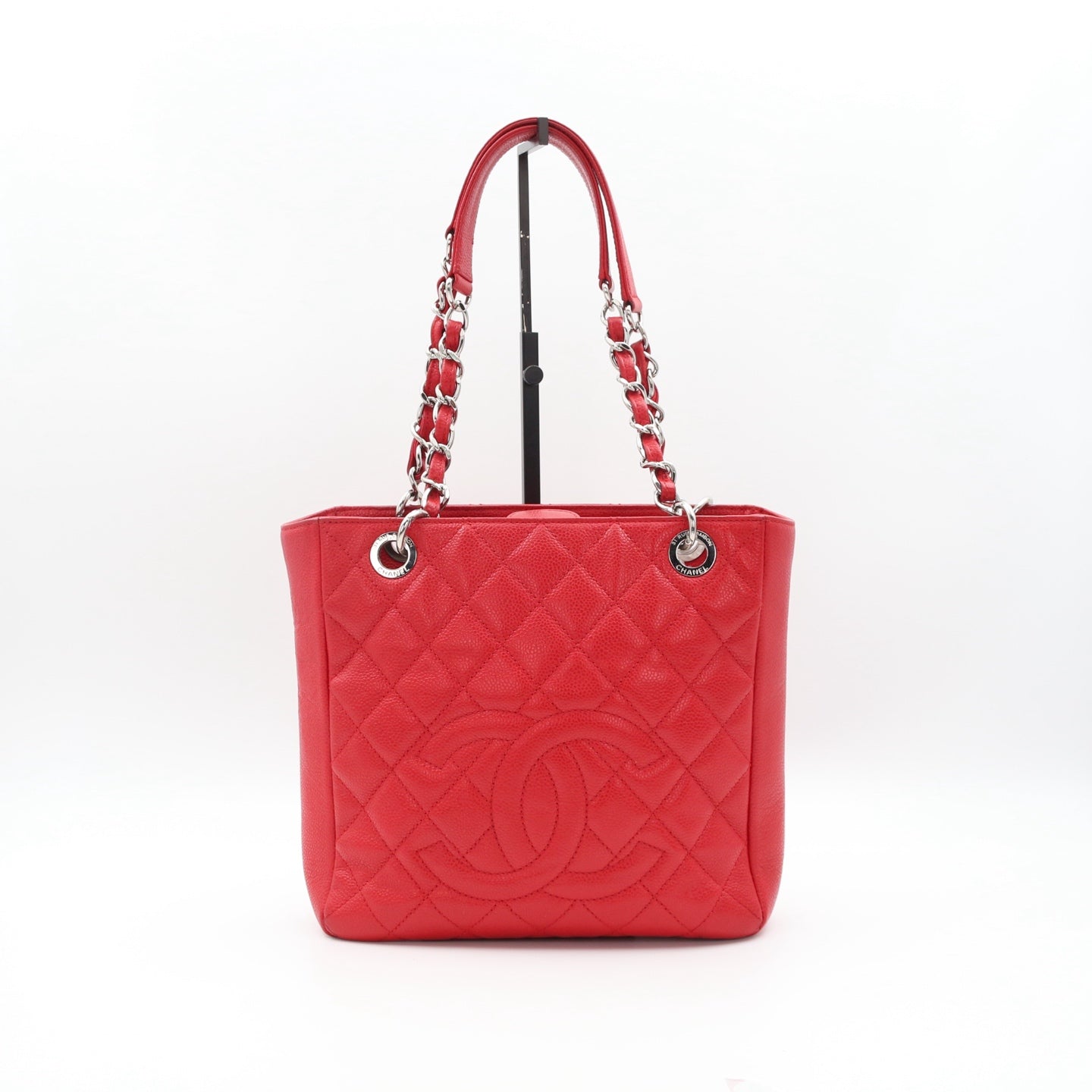 Chanel Red Petite Shopping Tote Bag [Used]