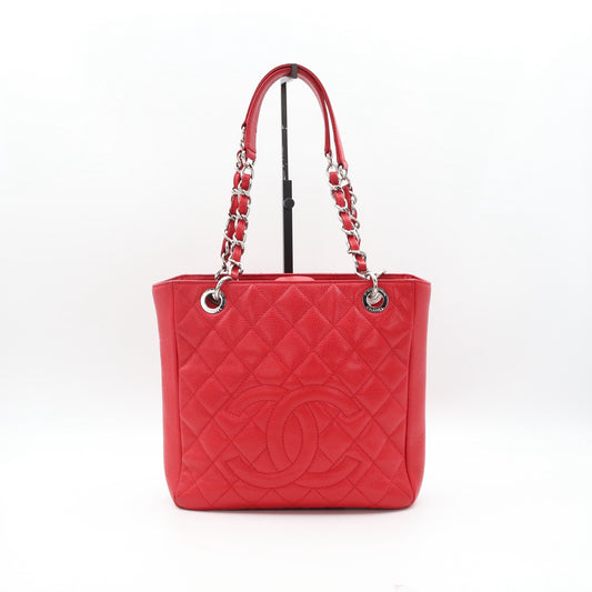 Chanel Red Petite Shopping Tote Bag [Used]