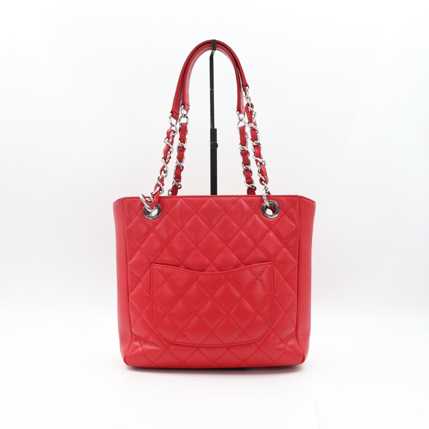 Chanel Red Petite Shopping Tote Bag [Used]