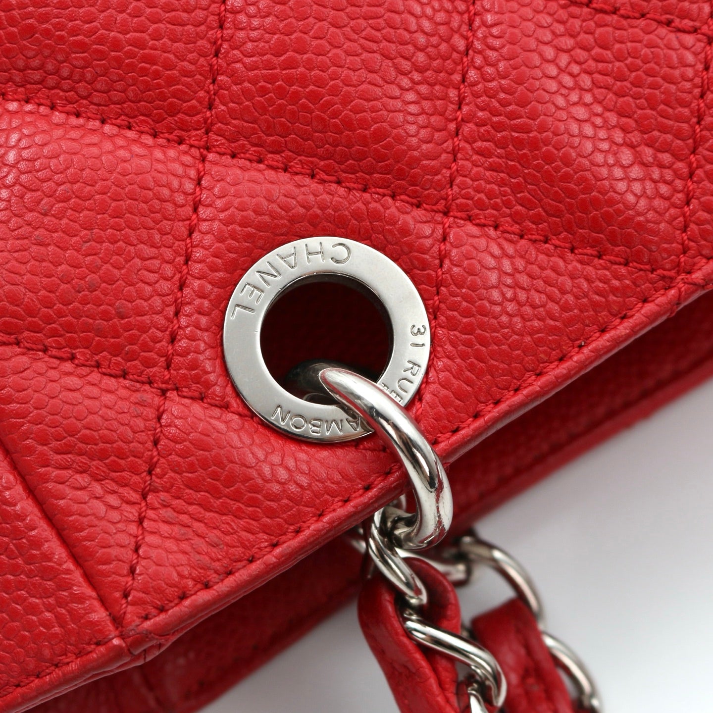 Chanel Red Petite Shopping Tote Bag [Used]