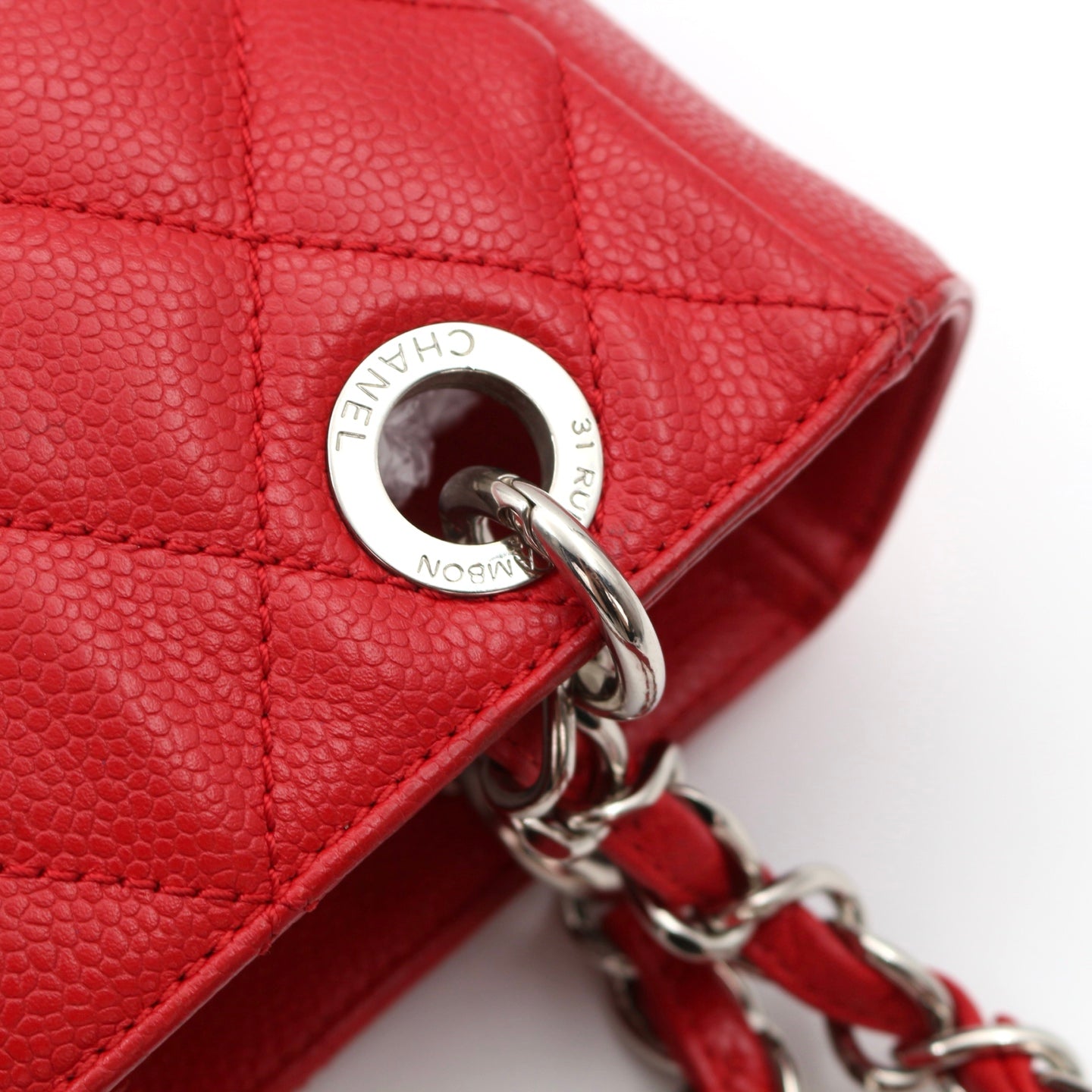 Chanel Red Petite Shopping Tote Bag [Used]