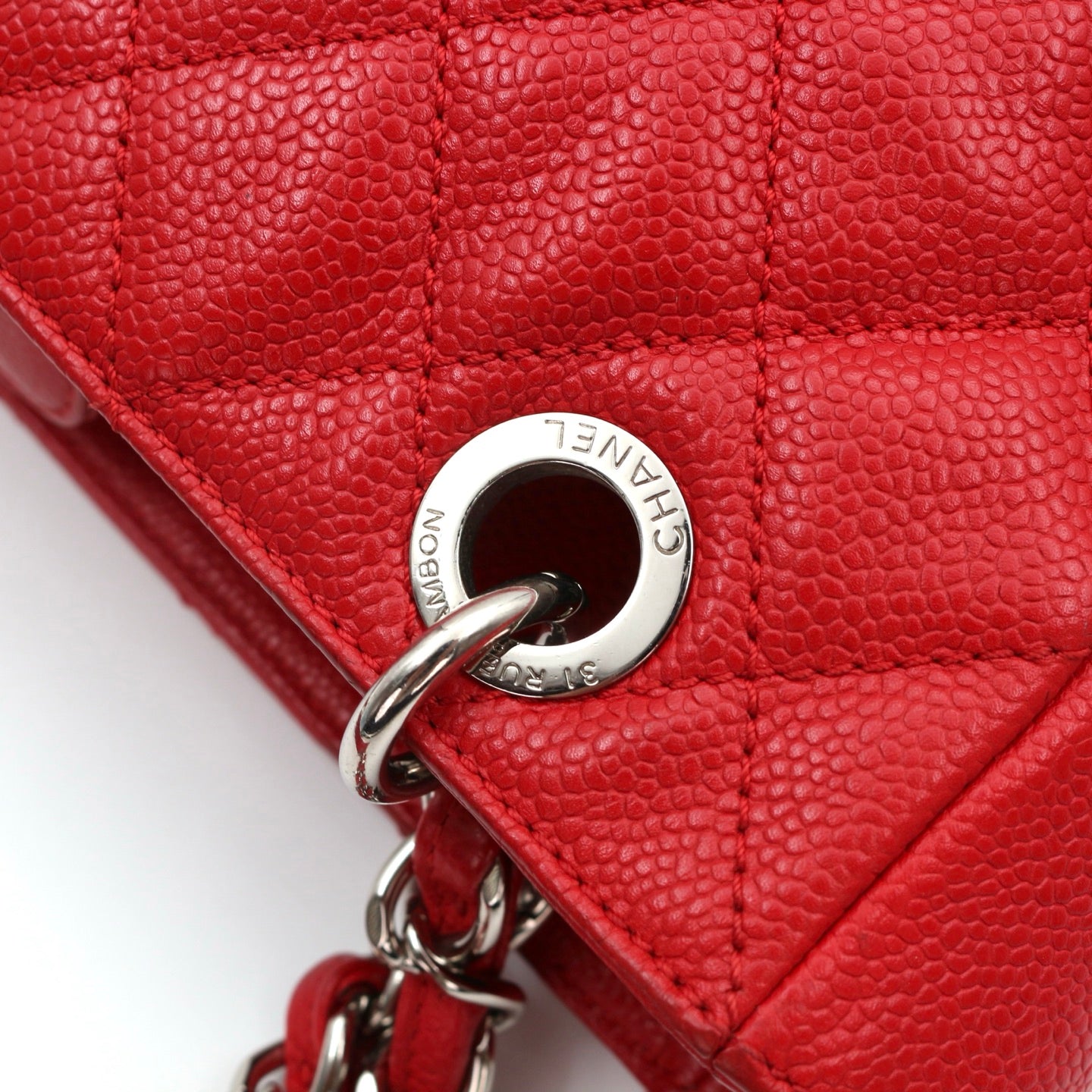 Chanel Red Petite Shopping Tote Bag [Used]