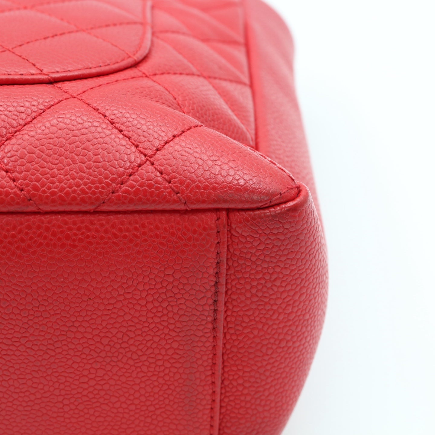 Chanel Red Petite Shopping Tote Bag [Used]