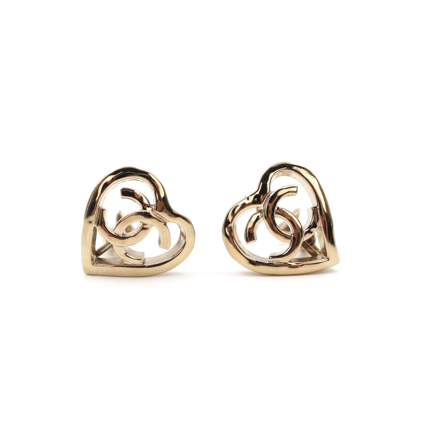 Chanel Coco Mark Heart Clip-On Earrings [Used]