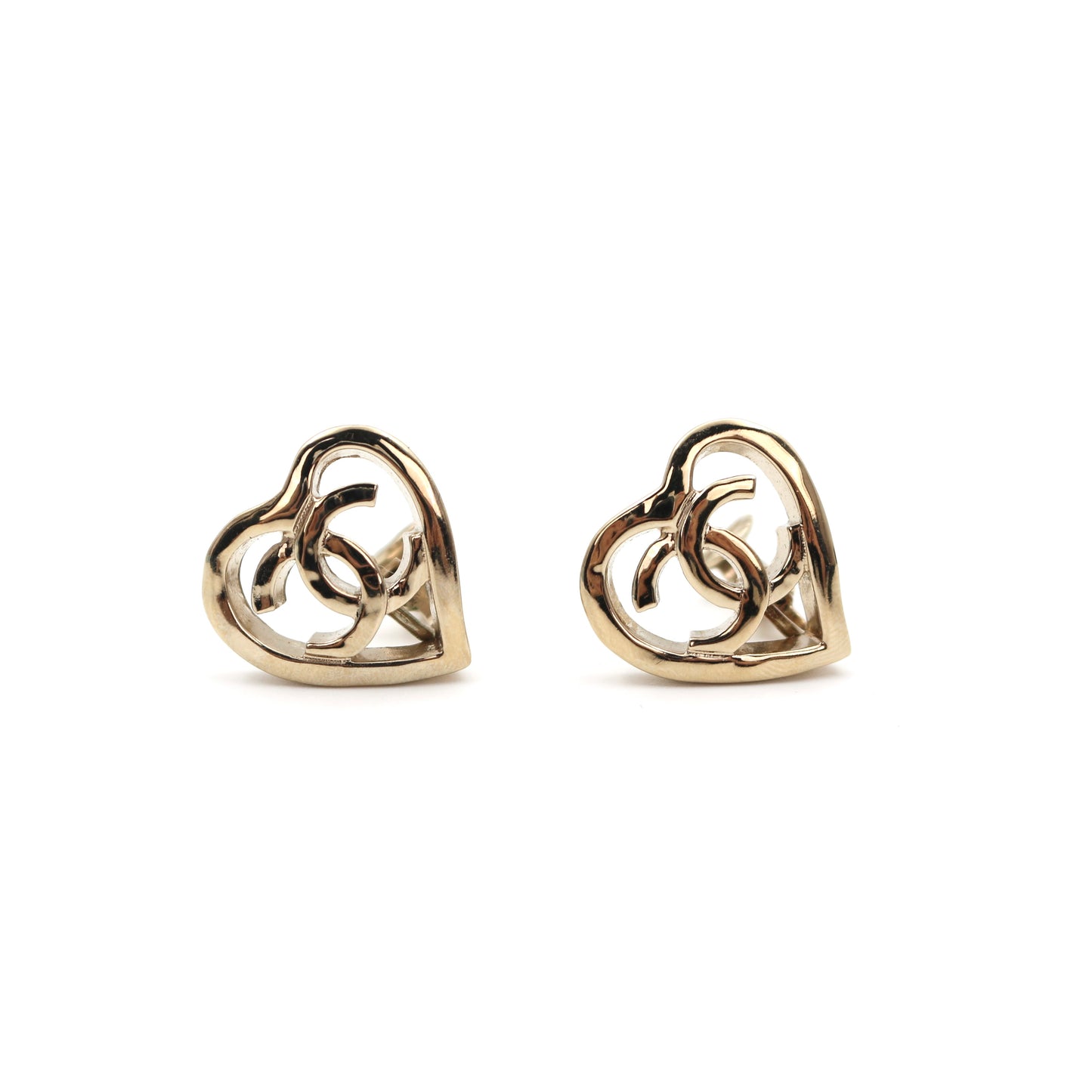 Chanel Coco Mark Heart Clip-On Earrings [Used]
