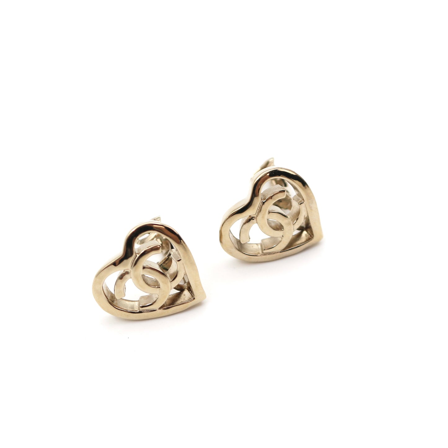 Chanel Coco Mark Heart Clip-On Earrings [Used]