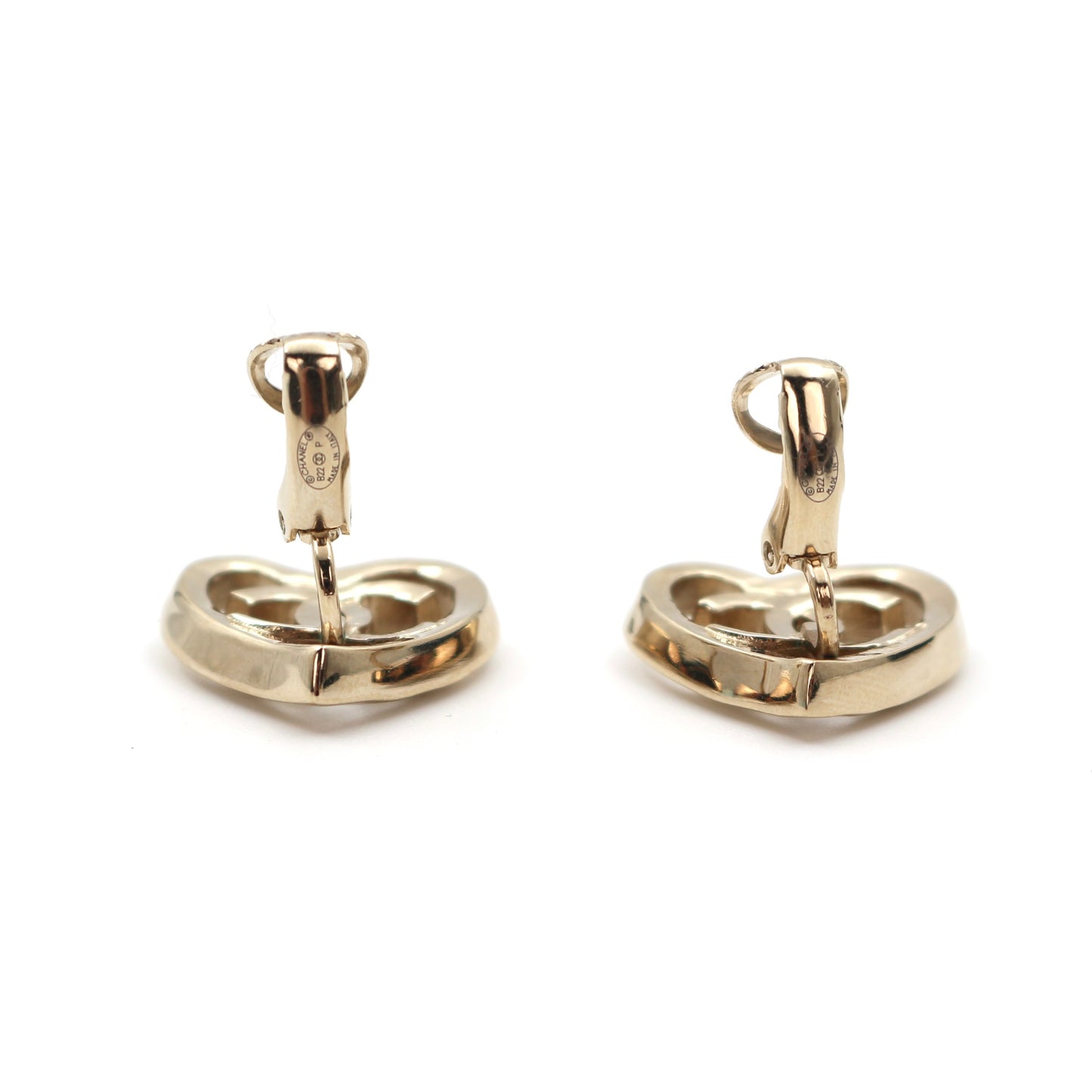 Chanel Coco Mark Heart Clip-On Earrings [Used]