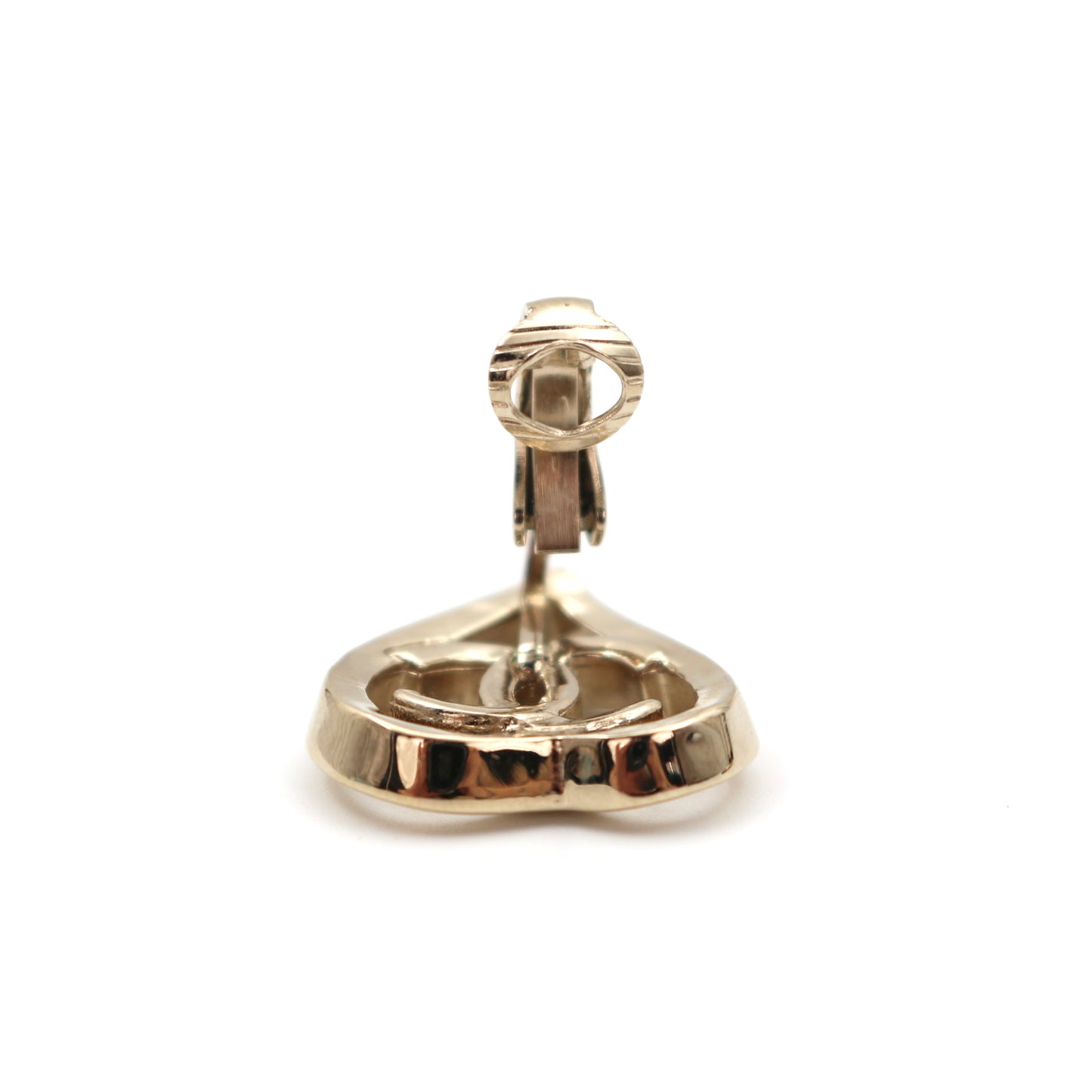 Chanel Coco Mark Heart Clip-On Earrings [Used]