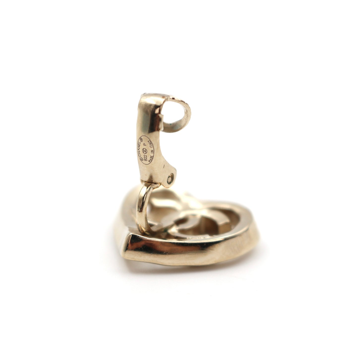 Chanel Coco Mark Heart Clip-On Earrings [Used]