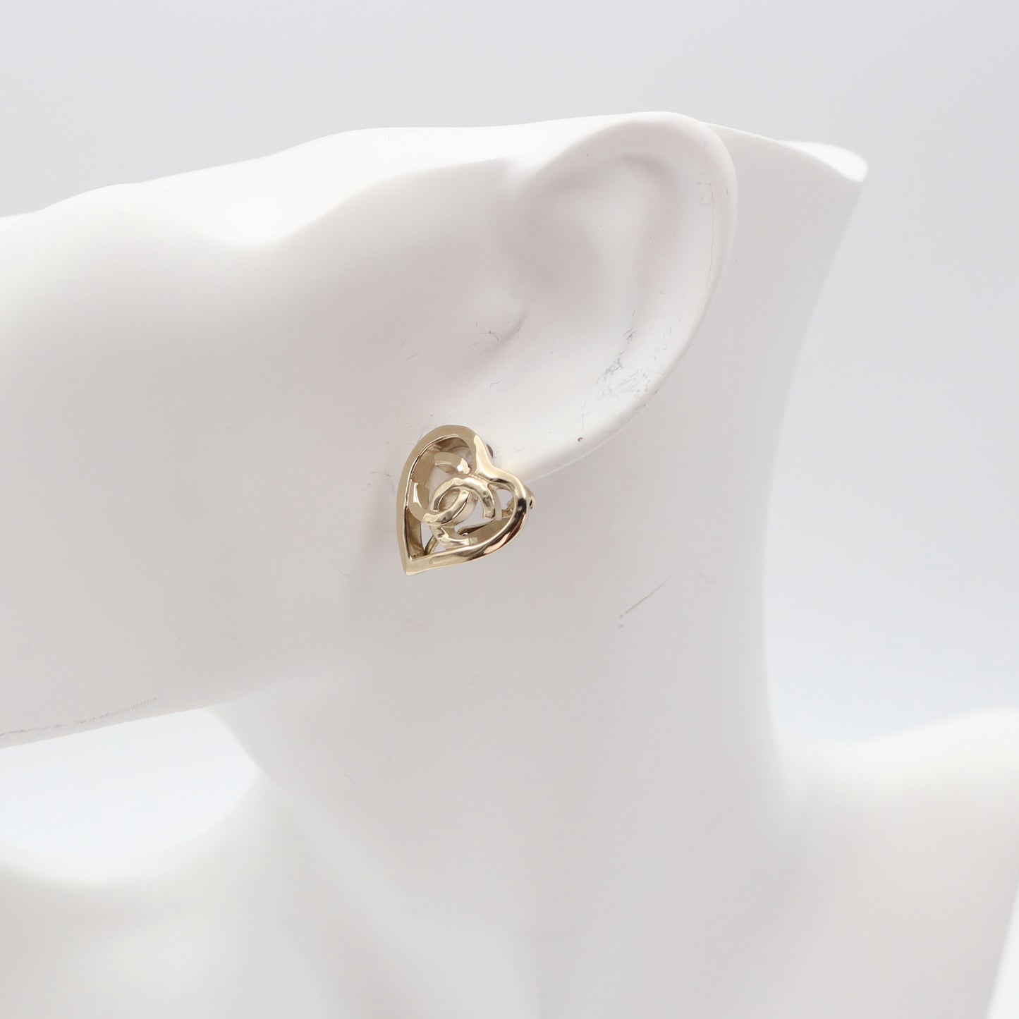 Chanel Coco Mark Heart Clip-On Earrings [Used]