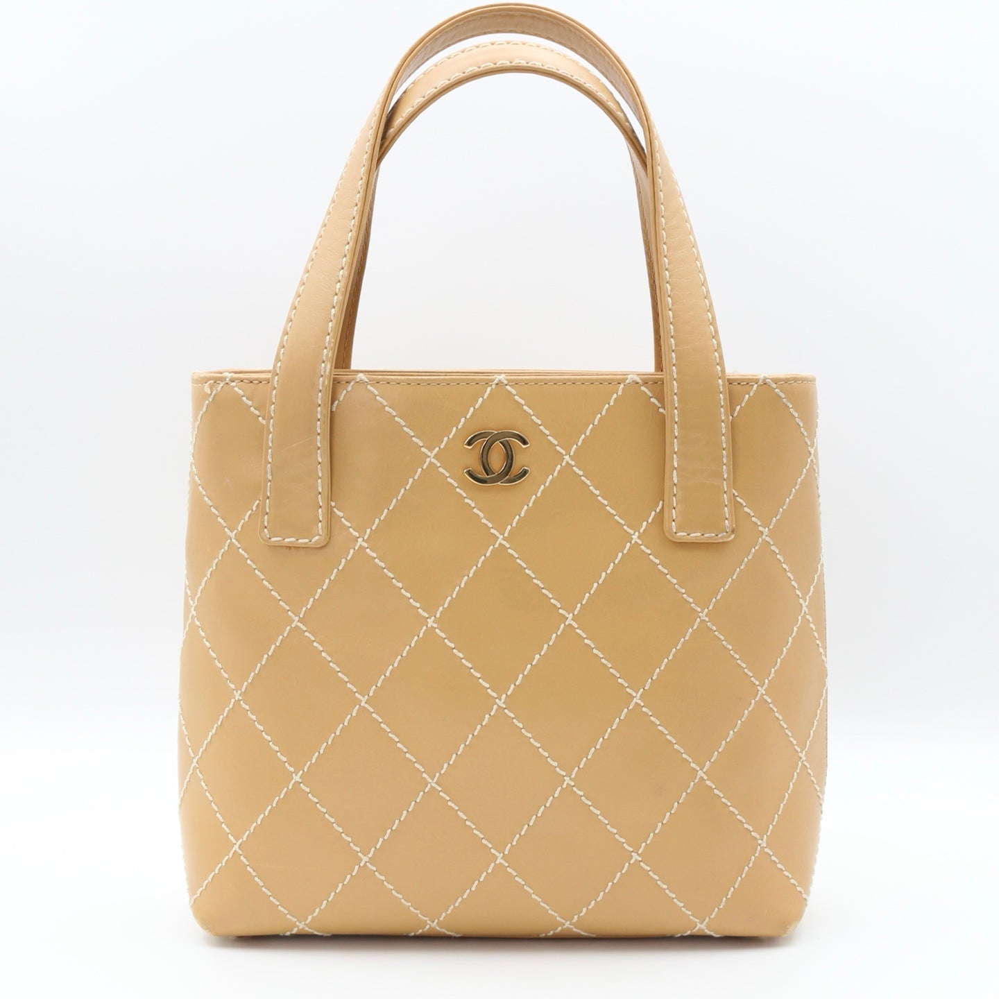 Chanel Beige Wild Stitch Tote Bag [Used]