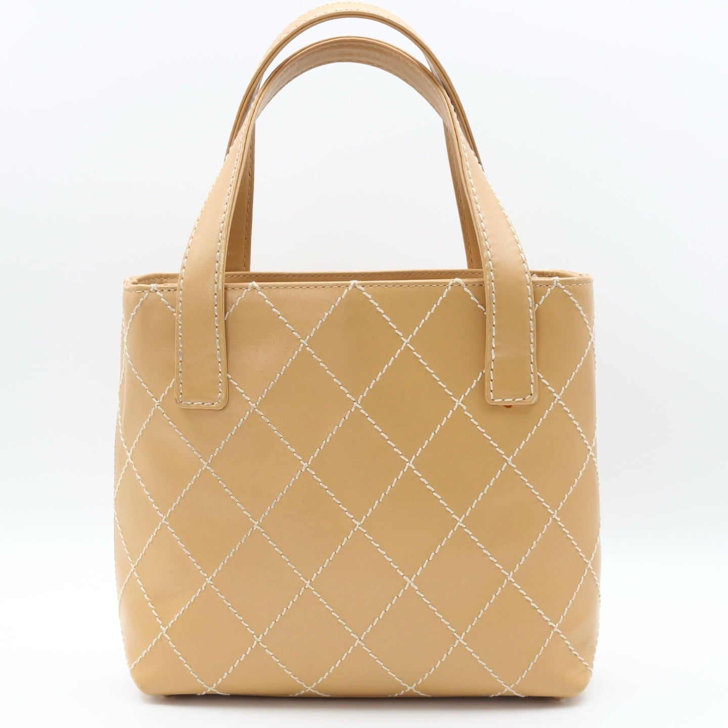 Chanel Beige Wild Stitch Tote Bag [Used]