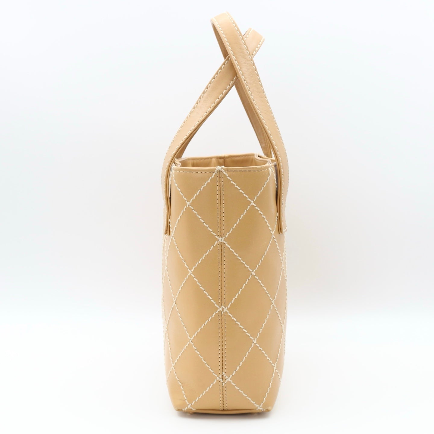Chanel Beige Wild Stitch Tote Bag [Used]