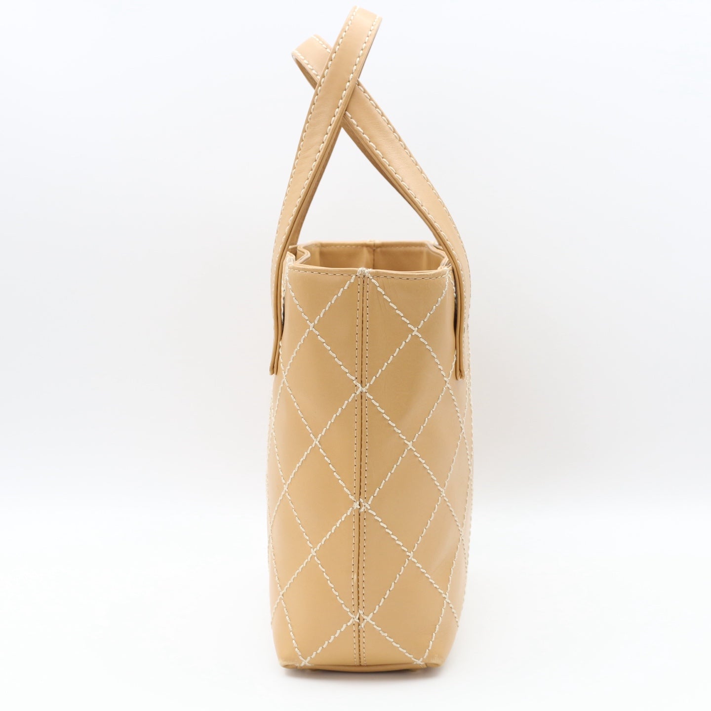 Chanel Beige Wild Stitch Tote Bag [Used]