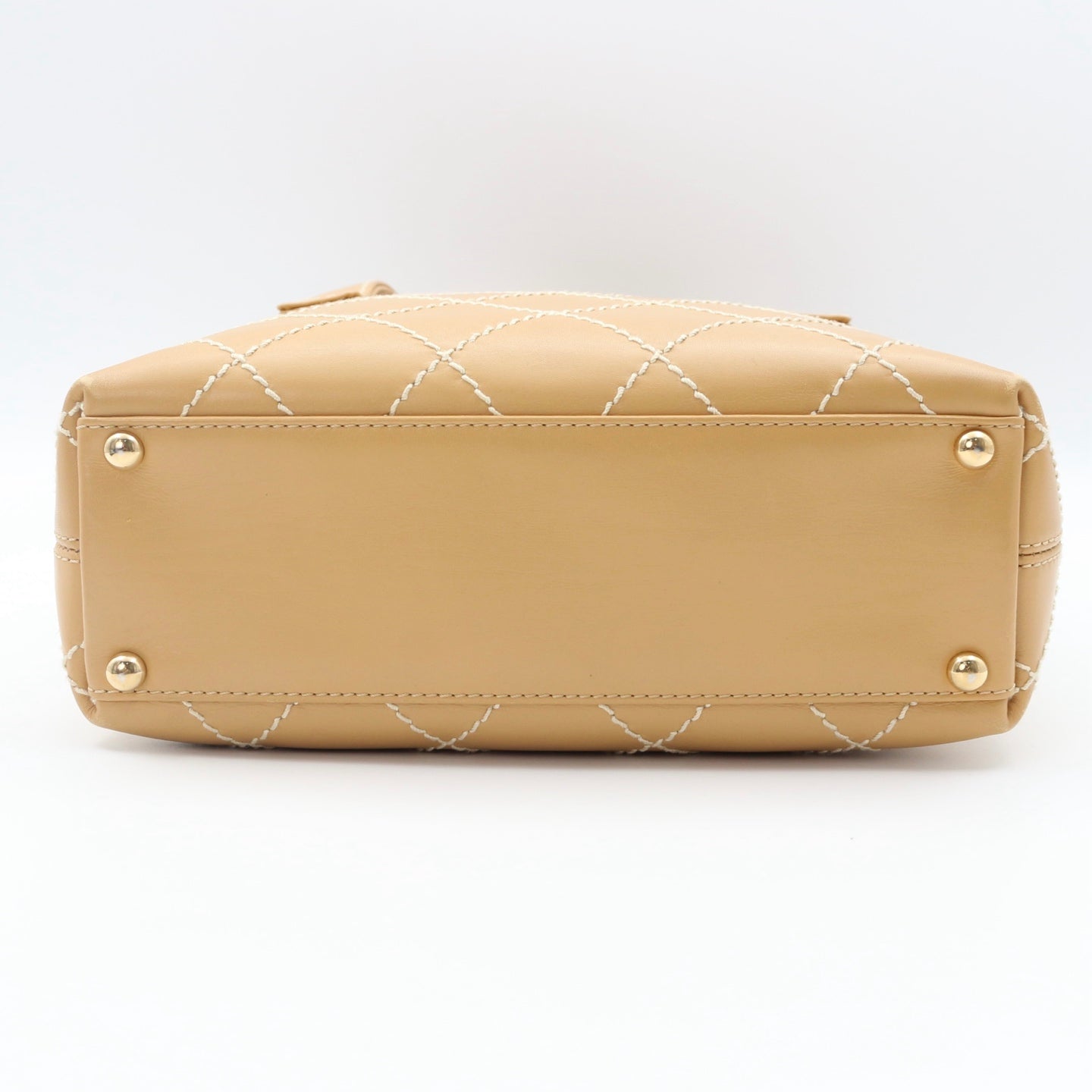 Chanel Beige Wild Stitch Tote Bag [Used]