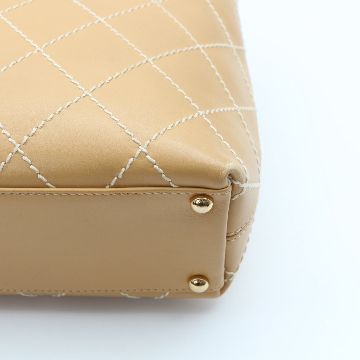 Chanel Beige Wild Stitch Tote Bag [Used]