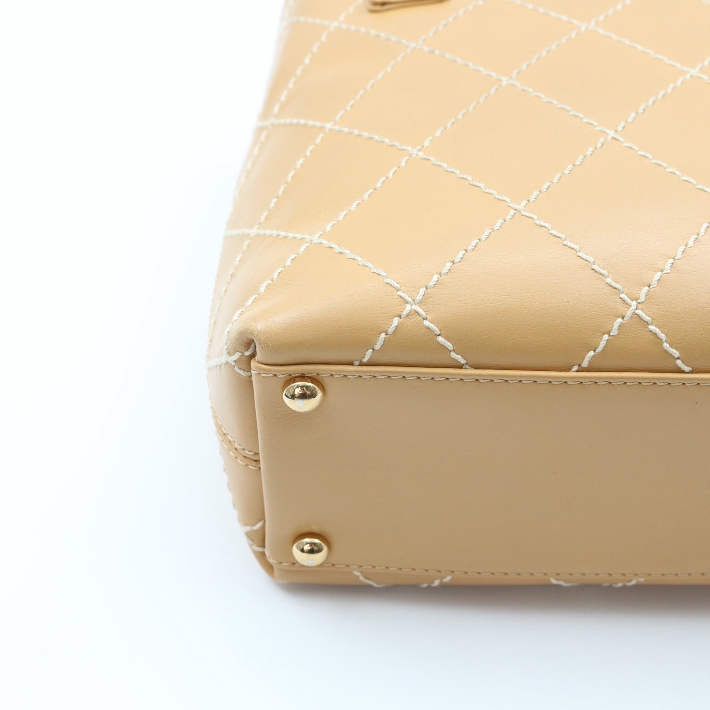 Chanel Beige Wild Stitch Tote Bag [Used]