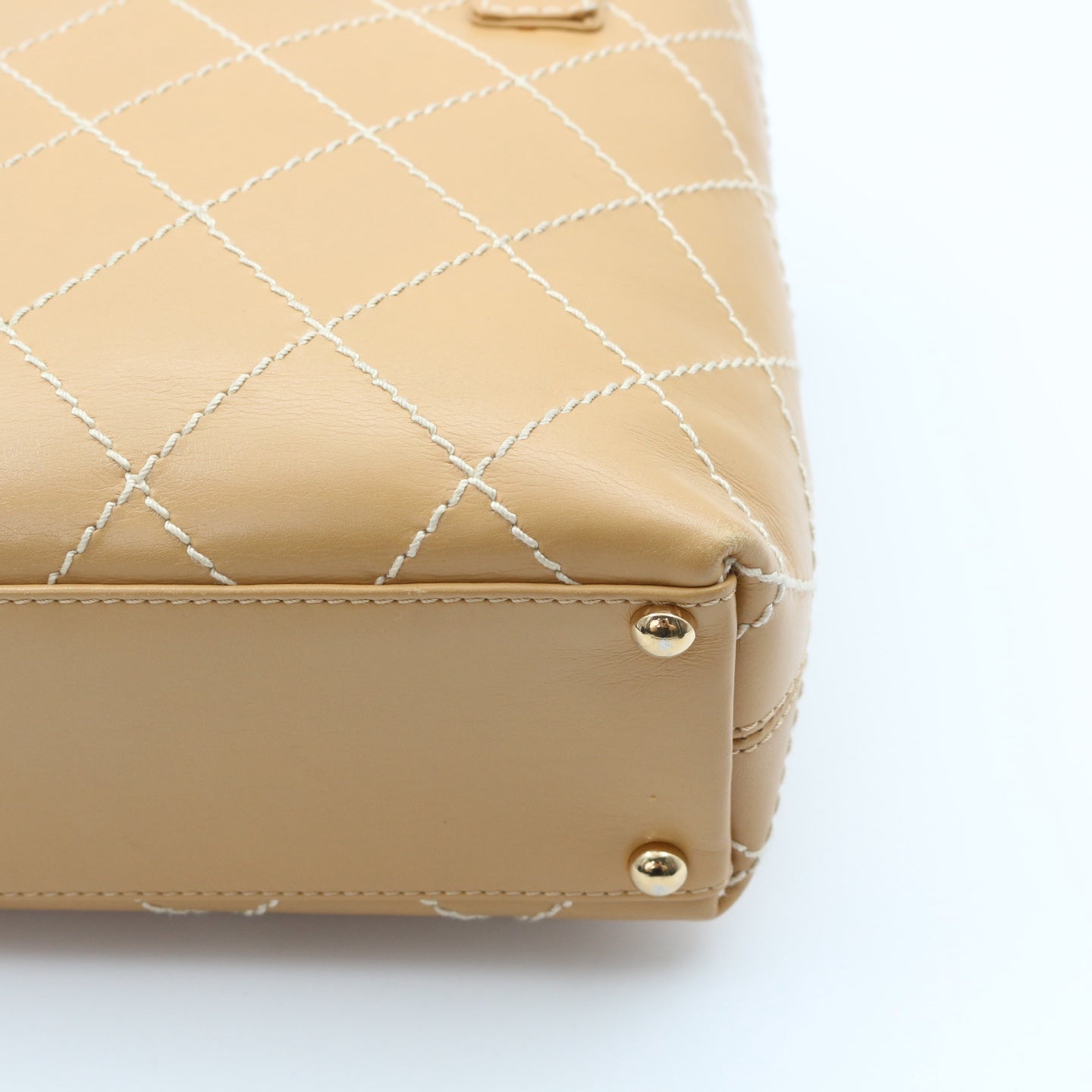 Chanel Beige Wild Stitch Tote Bag [Used]