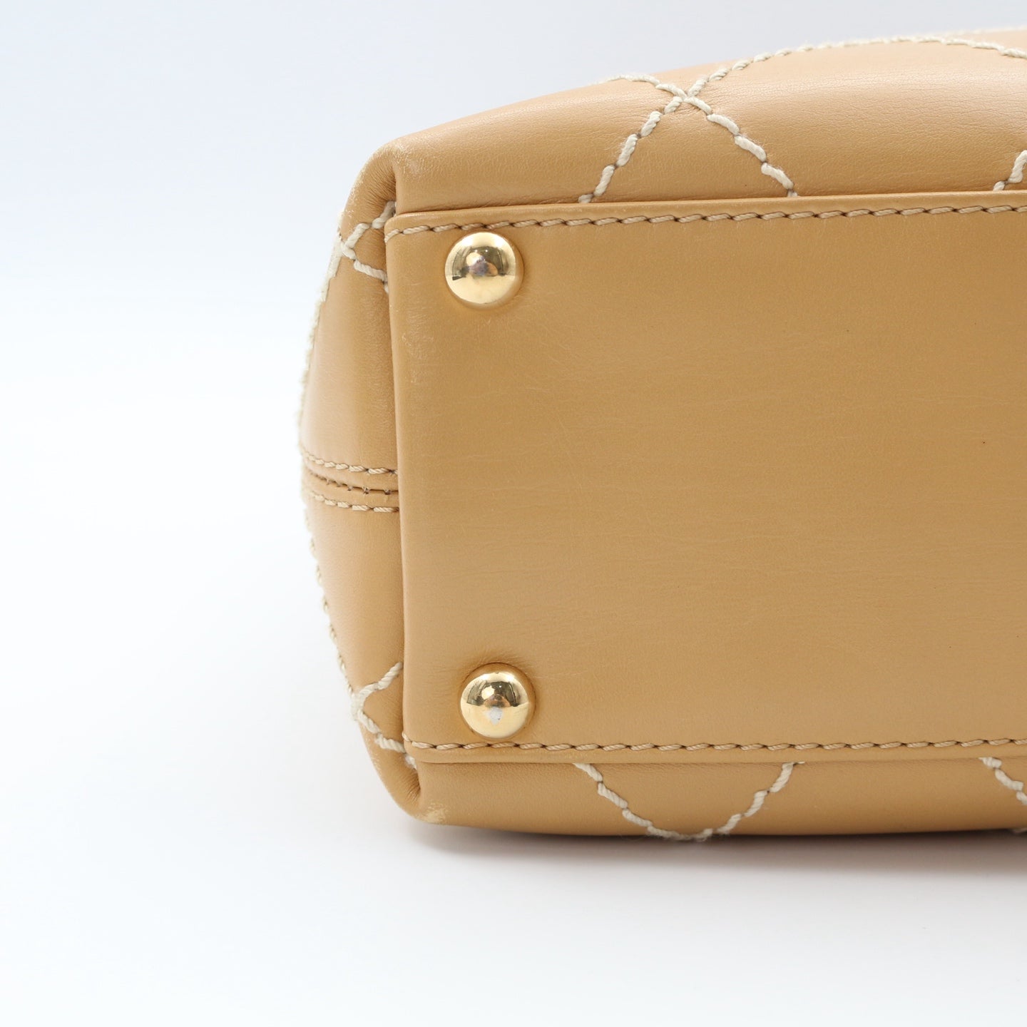 Chanel Beige Wild Stitch Tote Bag [Used]