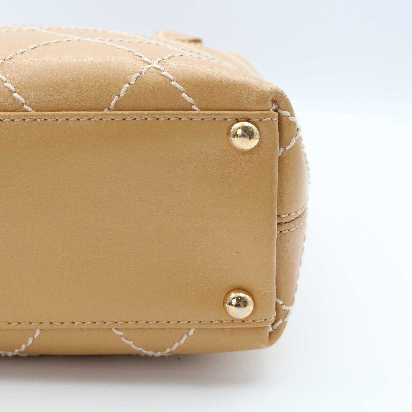 Chanel Beige Wild Stitch Tote Bag [Used]