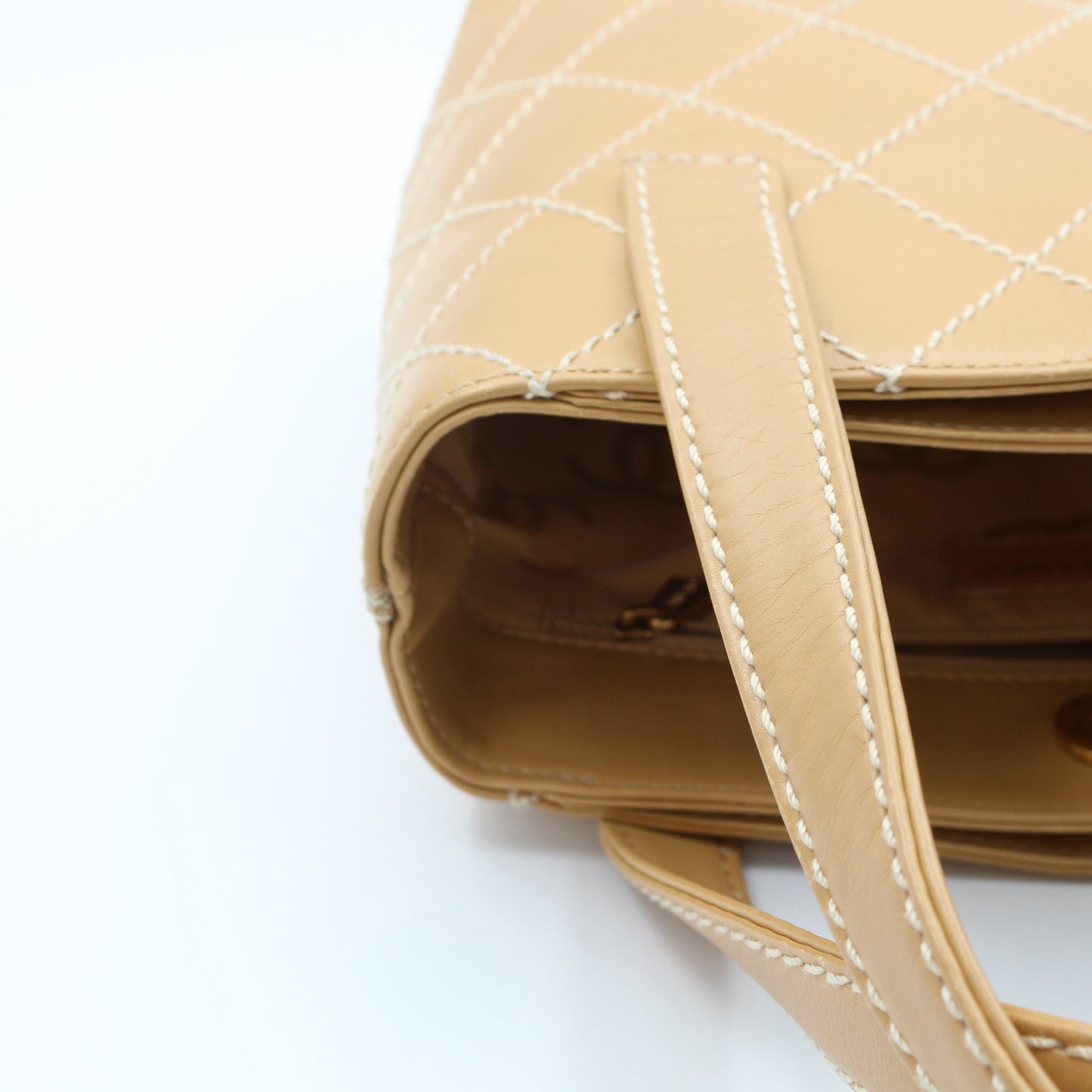 Chanel Beige Wild Stitch Tote Bag [Used]