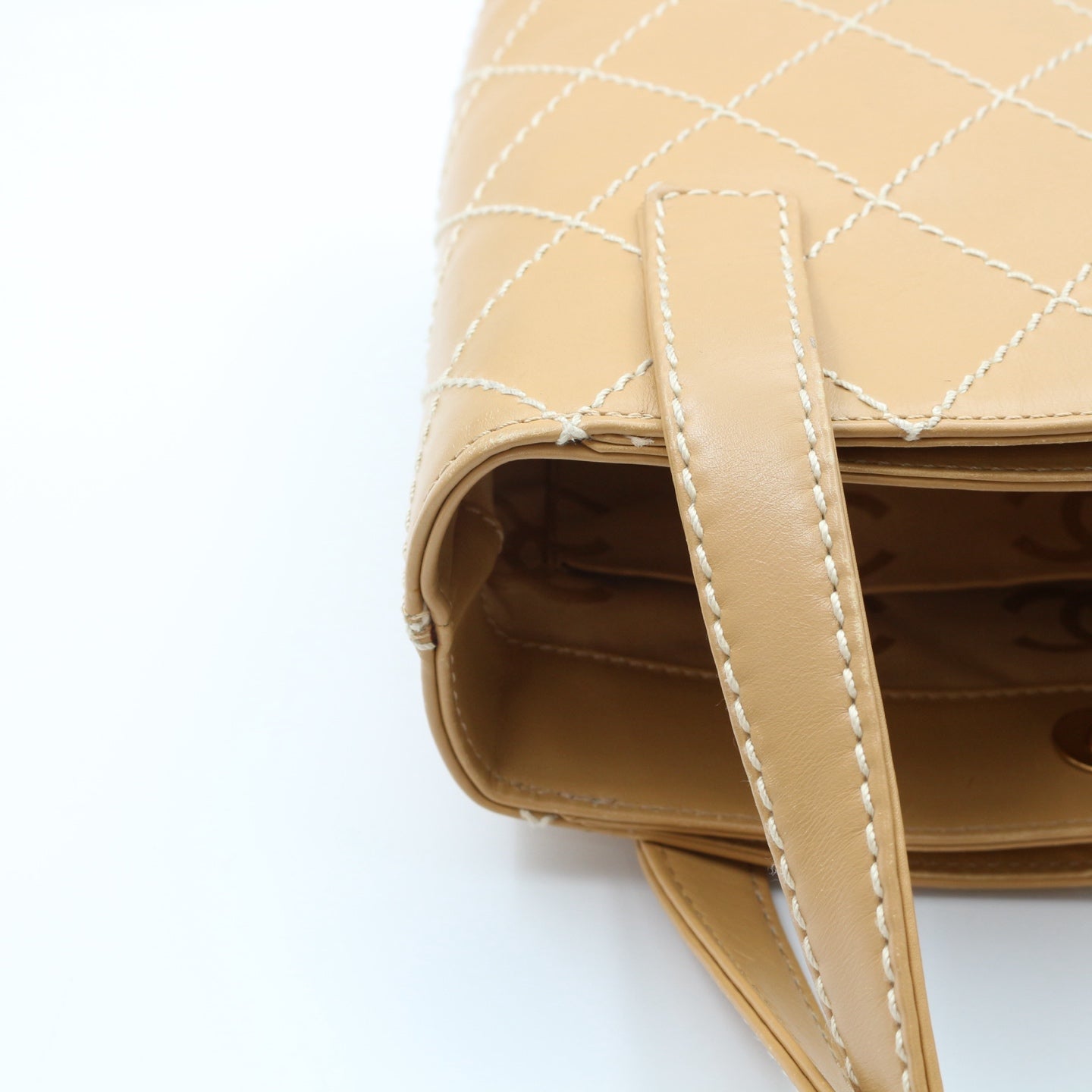 Chanel Beige Wild Stitch Tote Bag [Used]