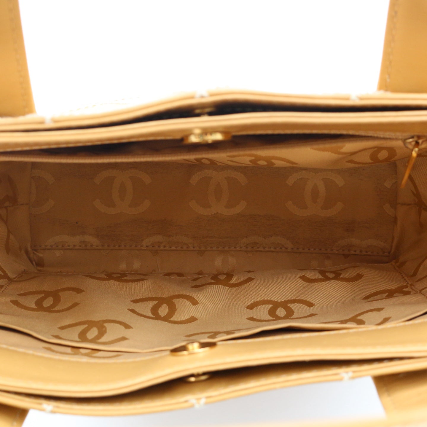 Chanel Beige Wild Stitch Tote Bag [Used]