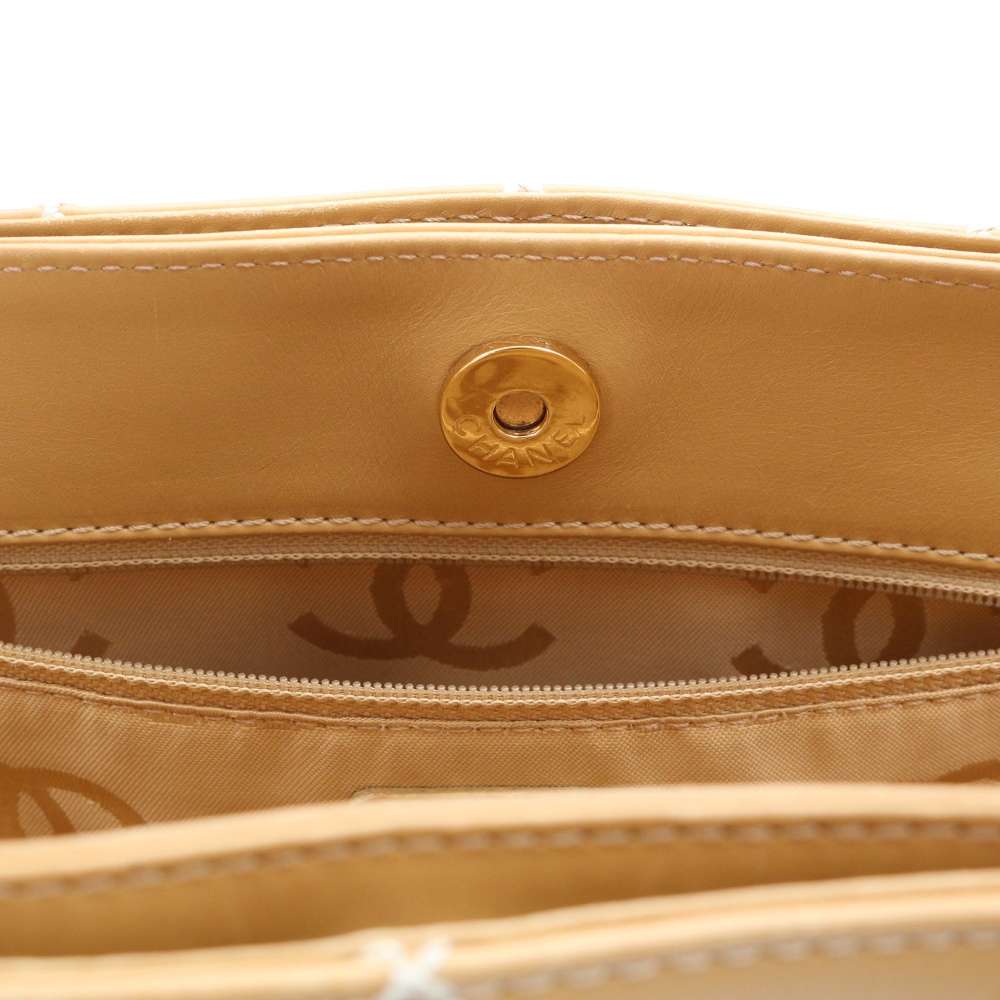 Chanel Beige Wild Stitch Tote Bag [Used]